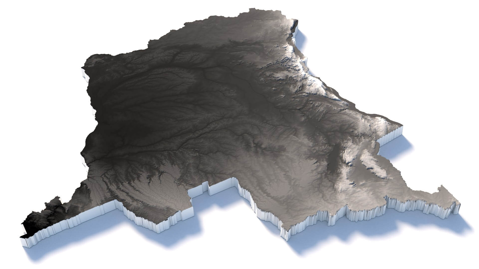 Congo Democratic Republic Terrain Map - 3D Model by 3dstudio