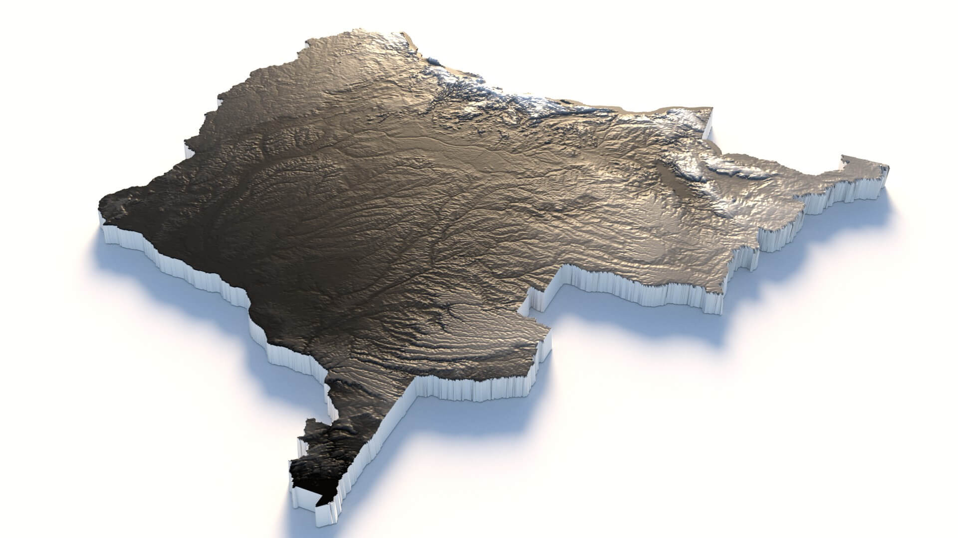 Congo Democratic Republic Terrain Map - 3D Model by 3dstudio