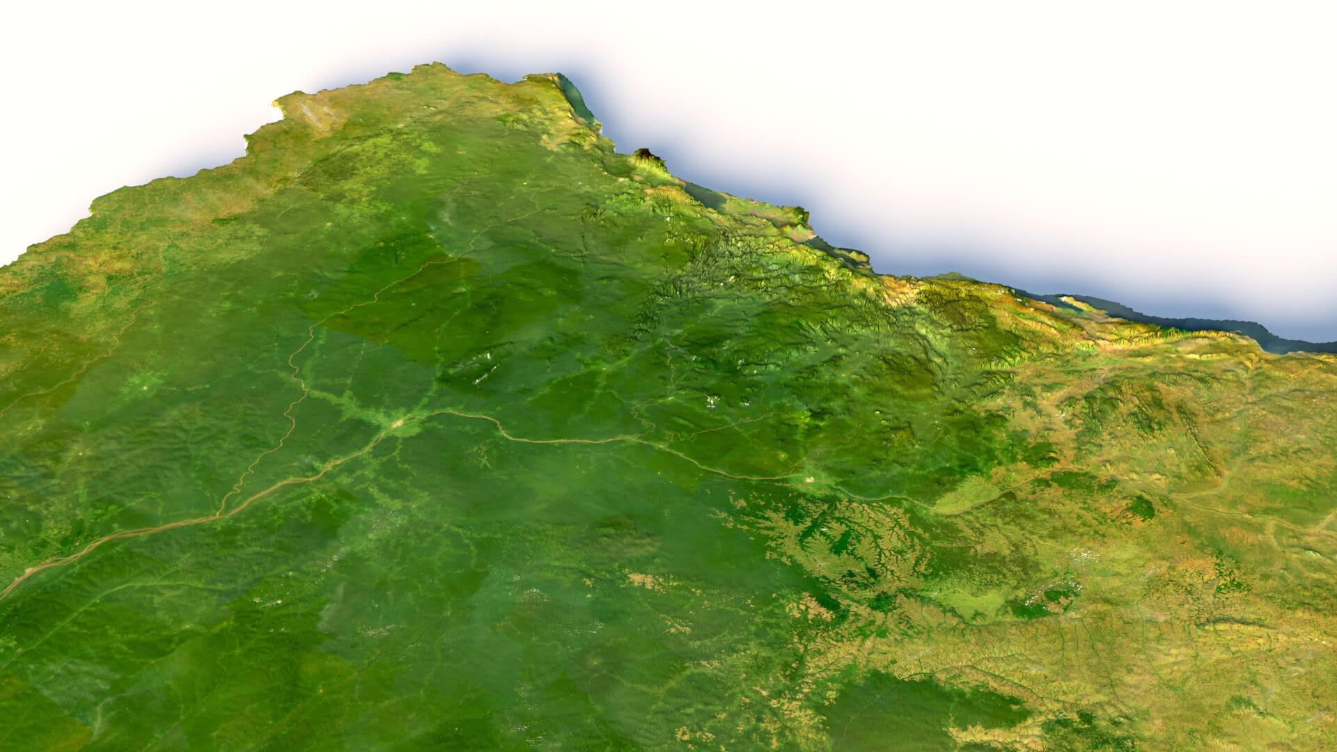 Congo Democratic Republic Terrain Map - 3D Model by 3dstudio