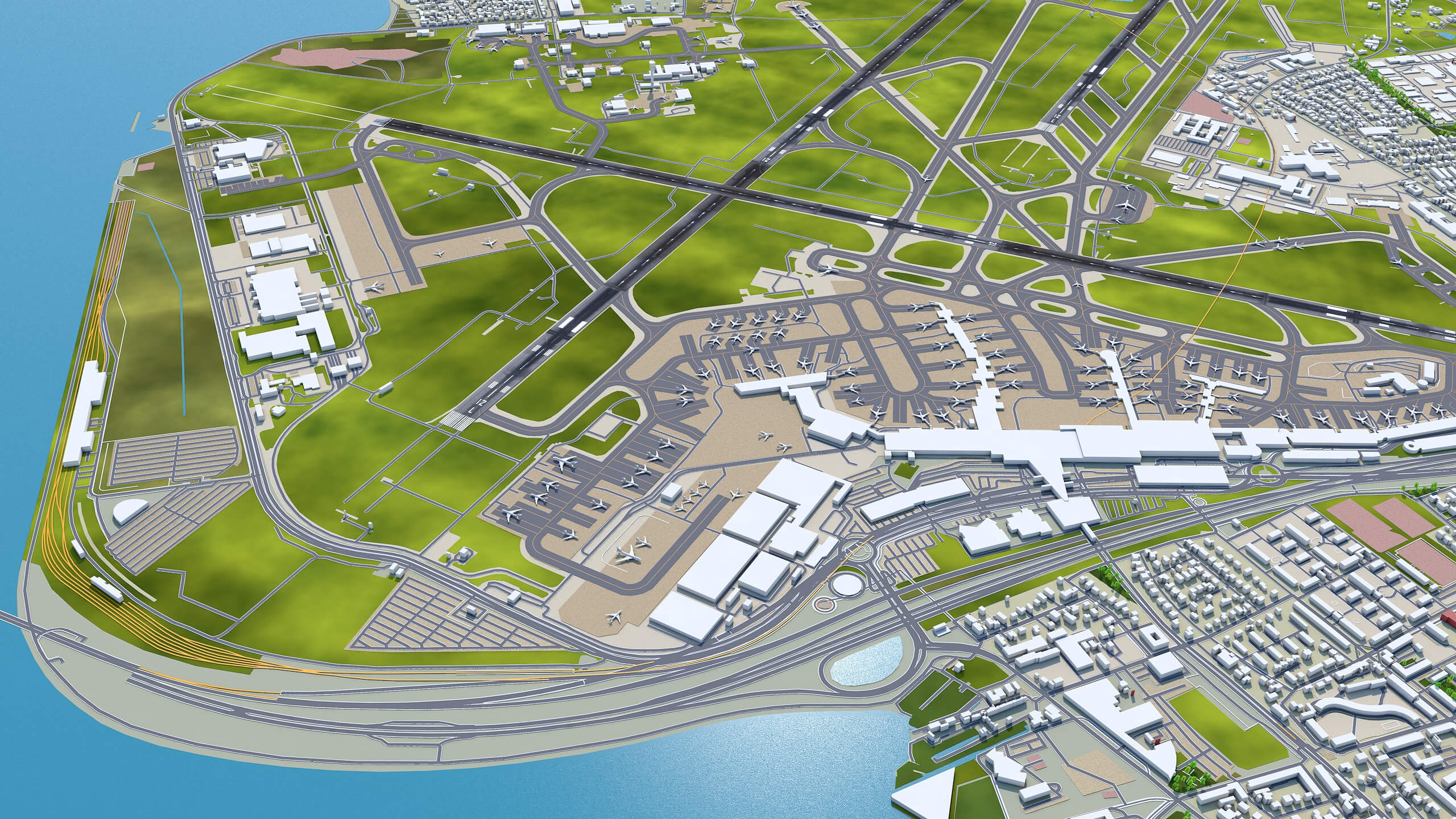 Copenhagen Kastrup Airport - 3D Model by 3dstudio