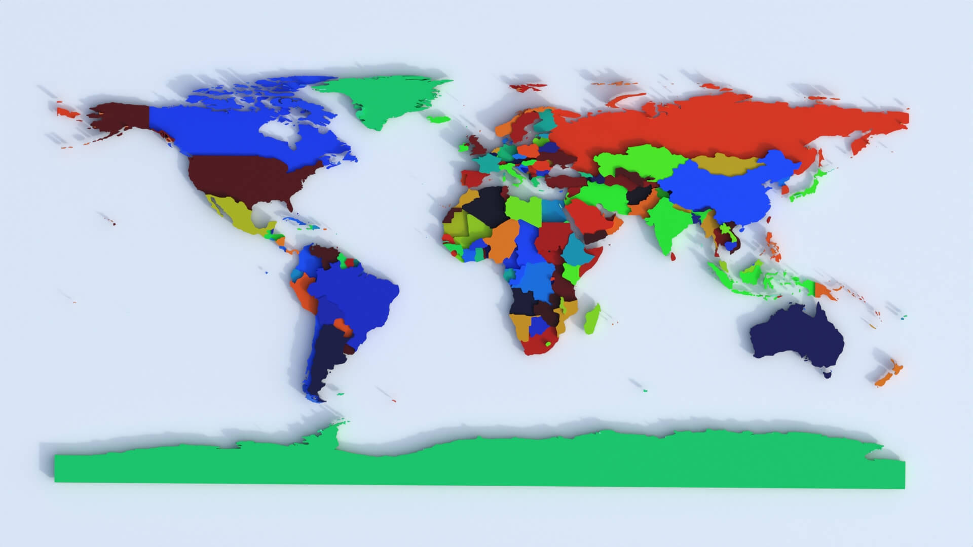 Countries Offset Map - 3D Model by 3dstudio