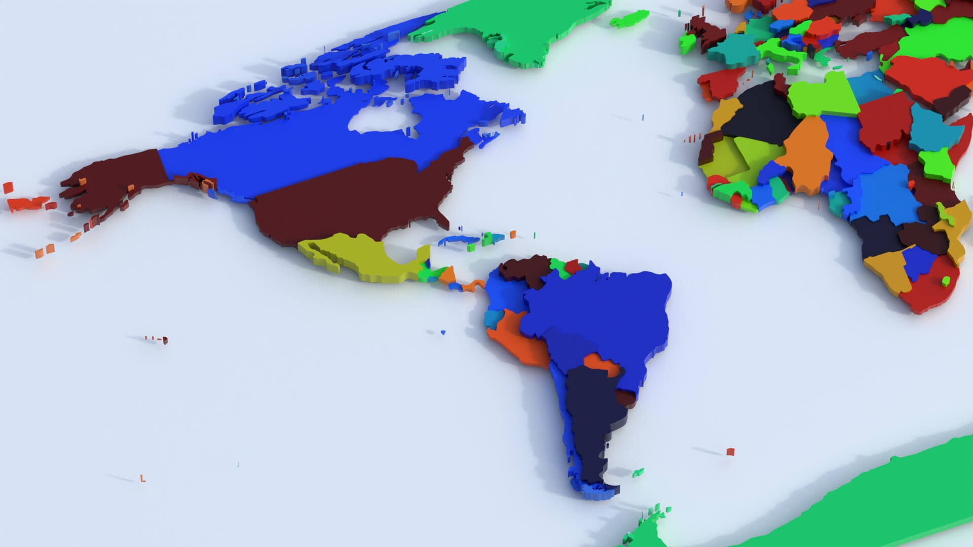 Countries Offset Map - 3D Model by 3dstudio