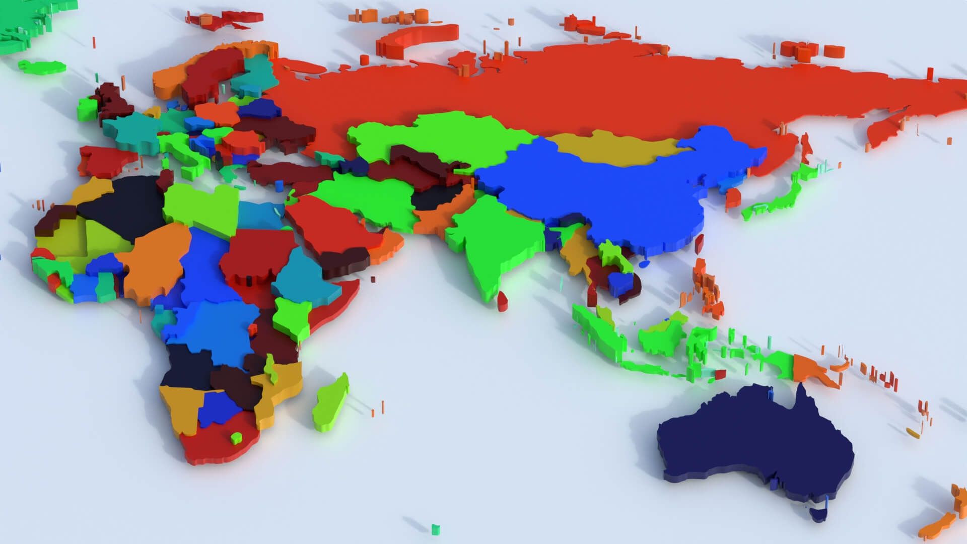 Countries Offset Map - 3D Model by 3dstudio