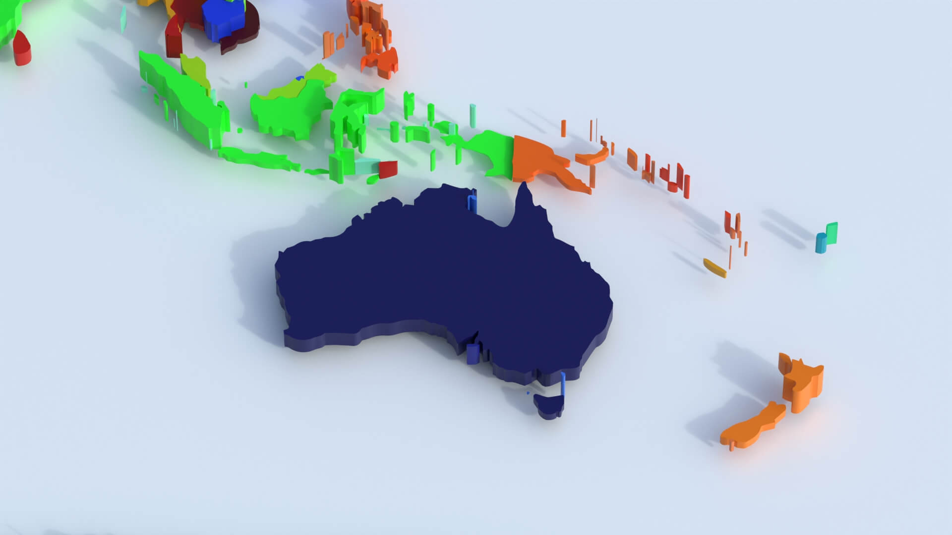 Countries Offset Map - 3D Model by 3dstudio