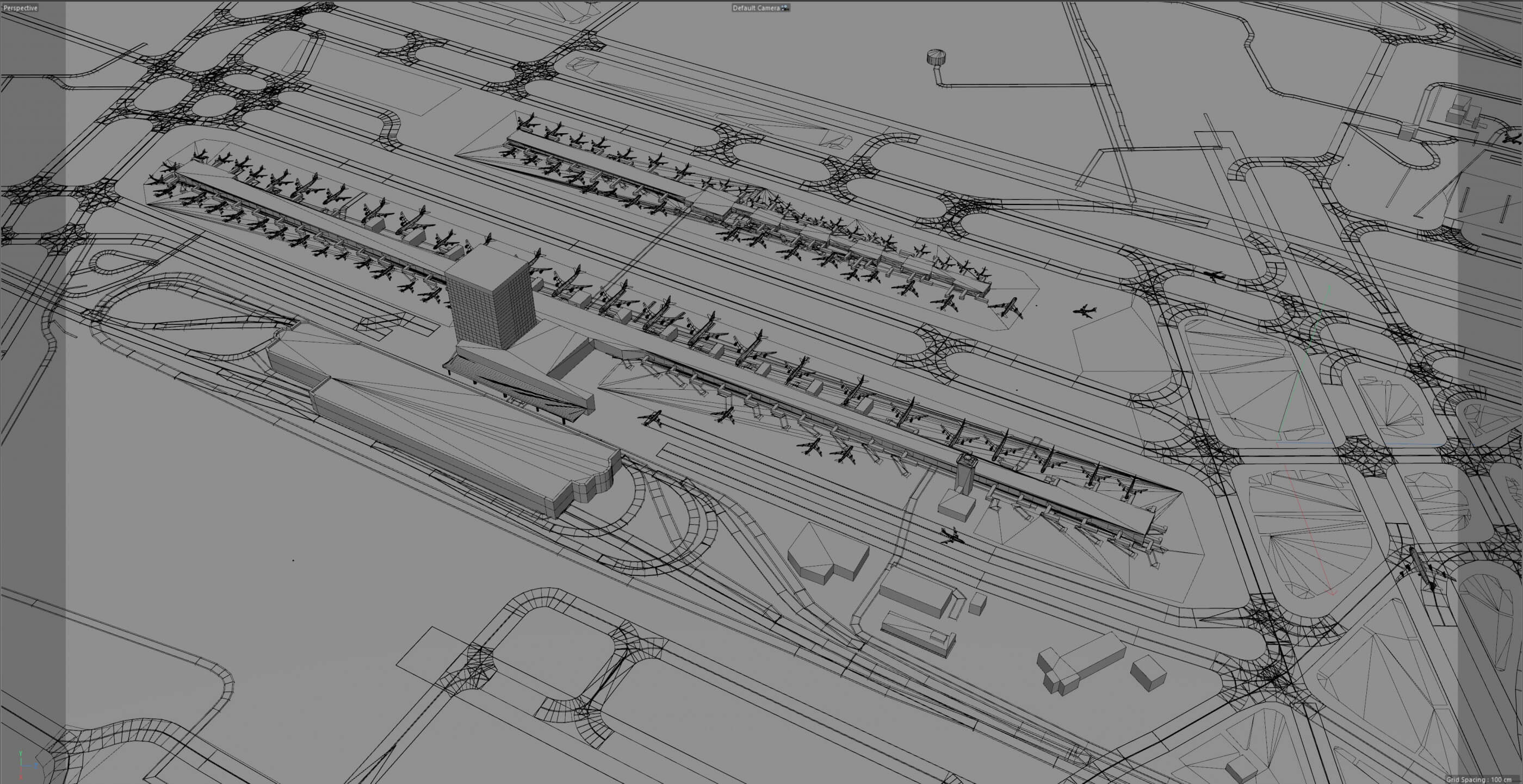 Detroit Airport 3D Model by 3dstudio