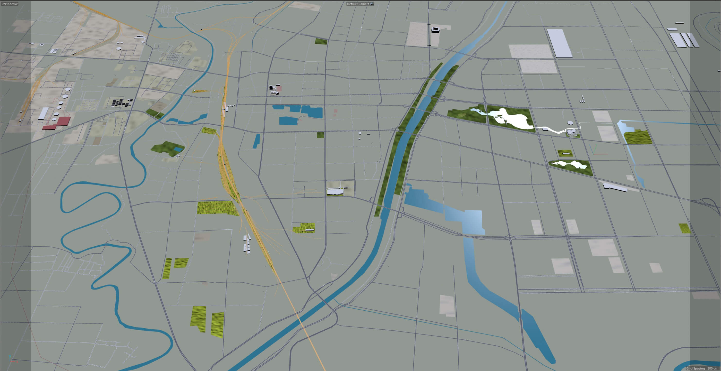 Dezhou City Shandong China 3D Model 25km by 3dstudio