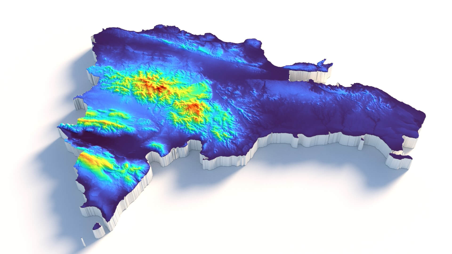 Mapa Rd 3d Dominican Republic Terrain Map - 3D Model by 3dstudio