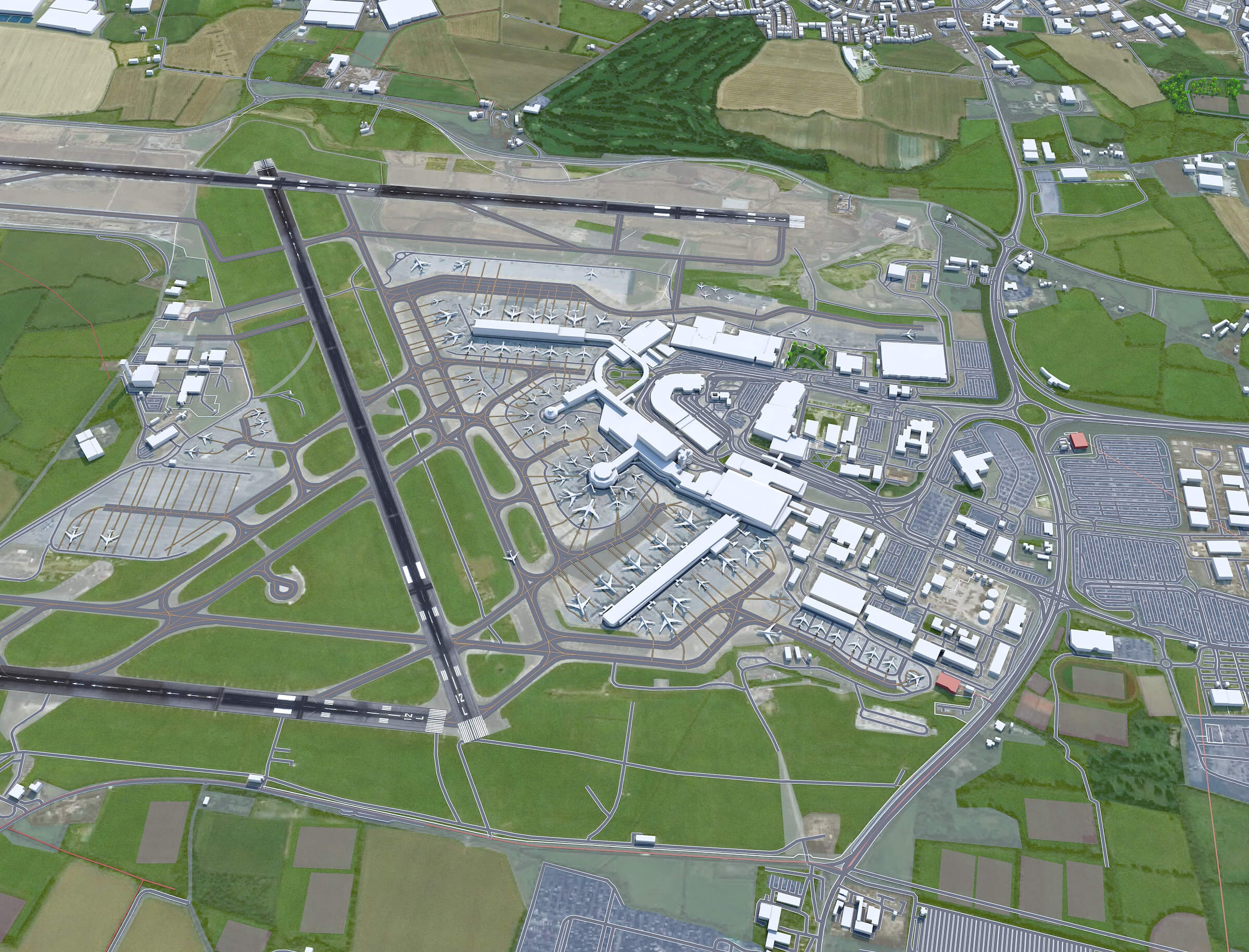 Dublin Airport 3D Model by 3dstudio