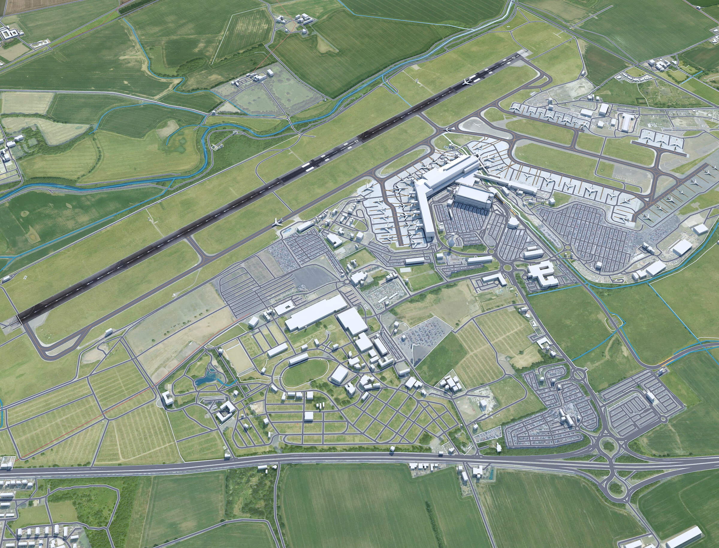 Edinburgh Airport 3D Model by 3dstudio