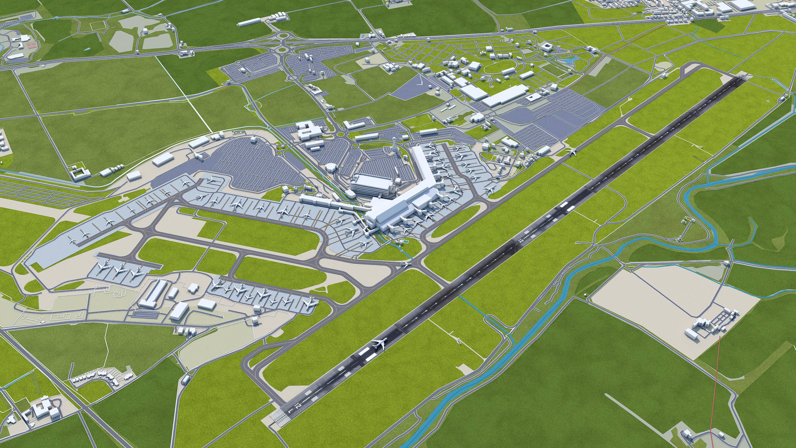 Edinburgh Airport 3D Model by 3dstudio