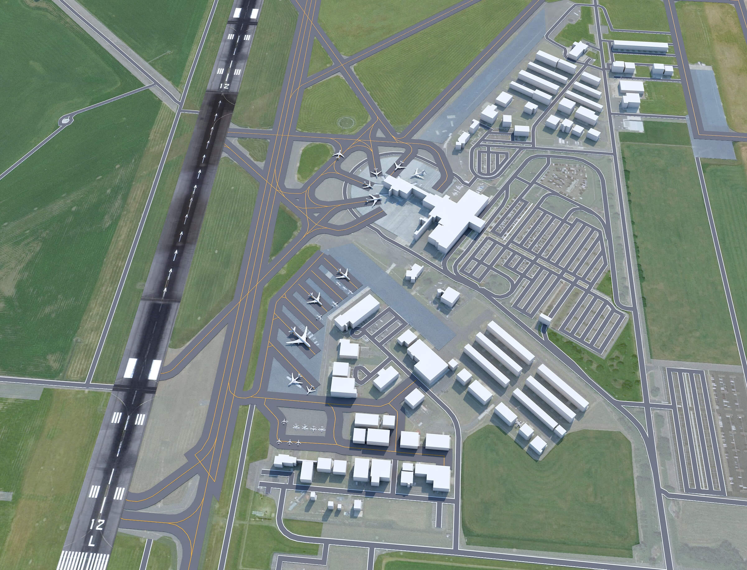 Eugene Airport 3D Model by 3dstudio