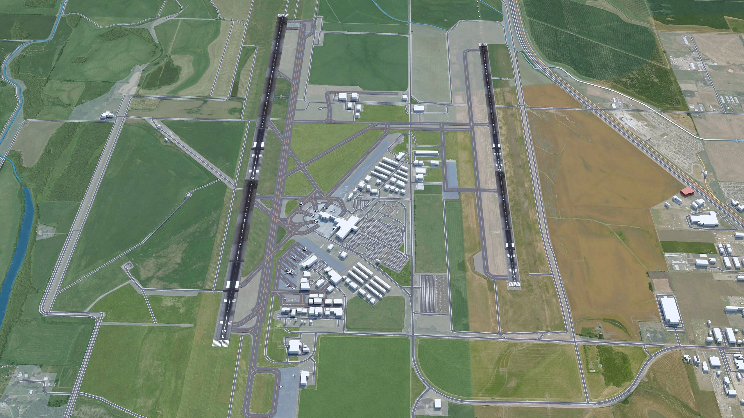 Eugene Airport 3D Model by 3dstudio