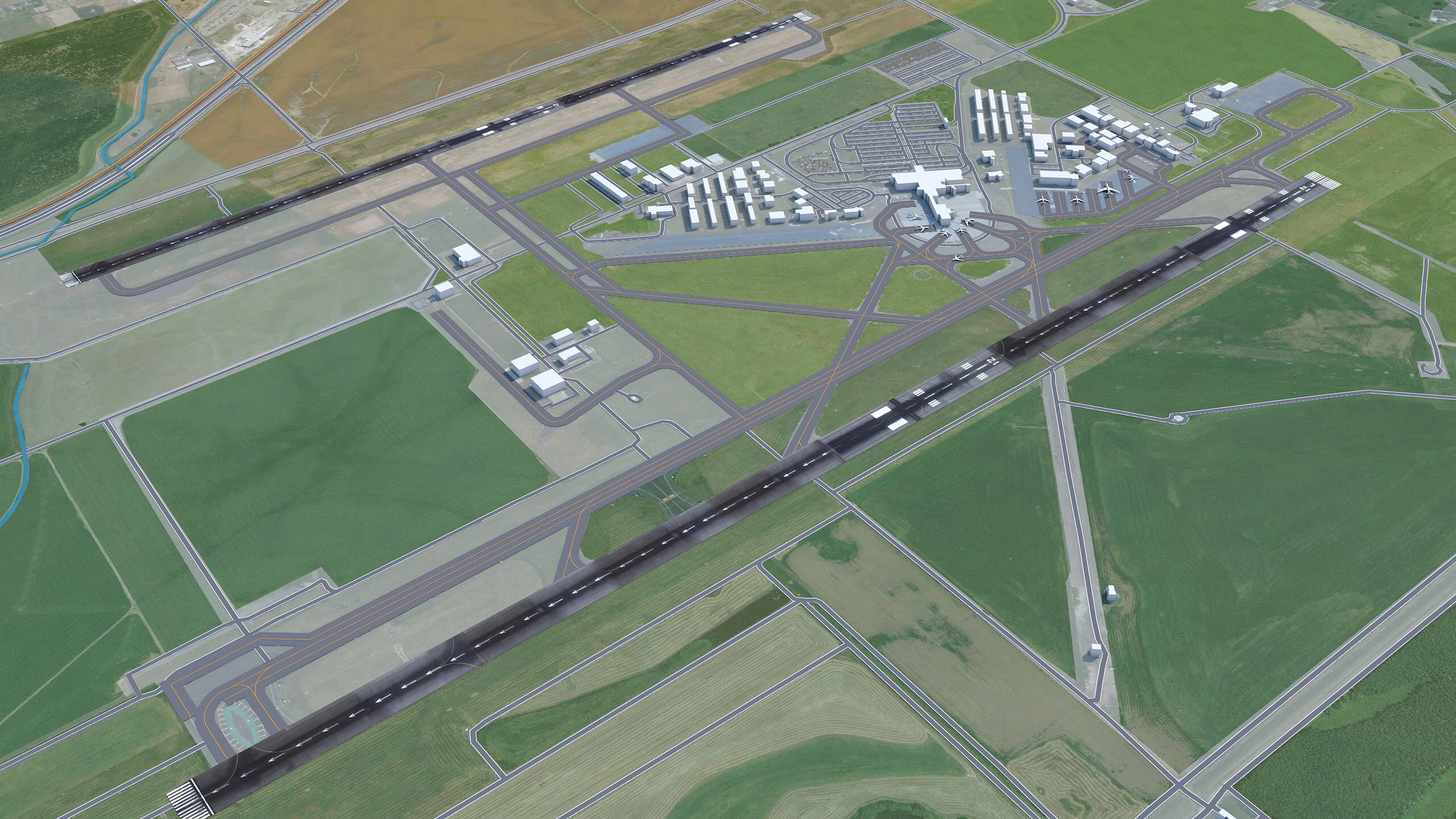 Eugene Airport 3D Model by 3dstudio