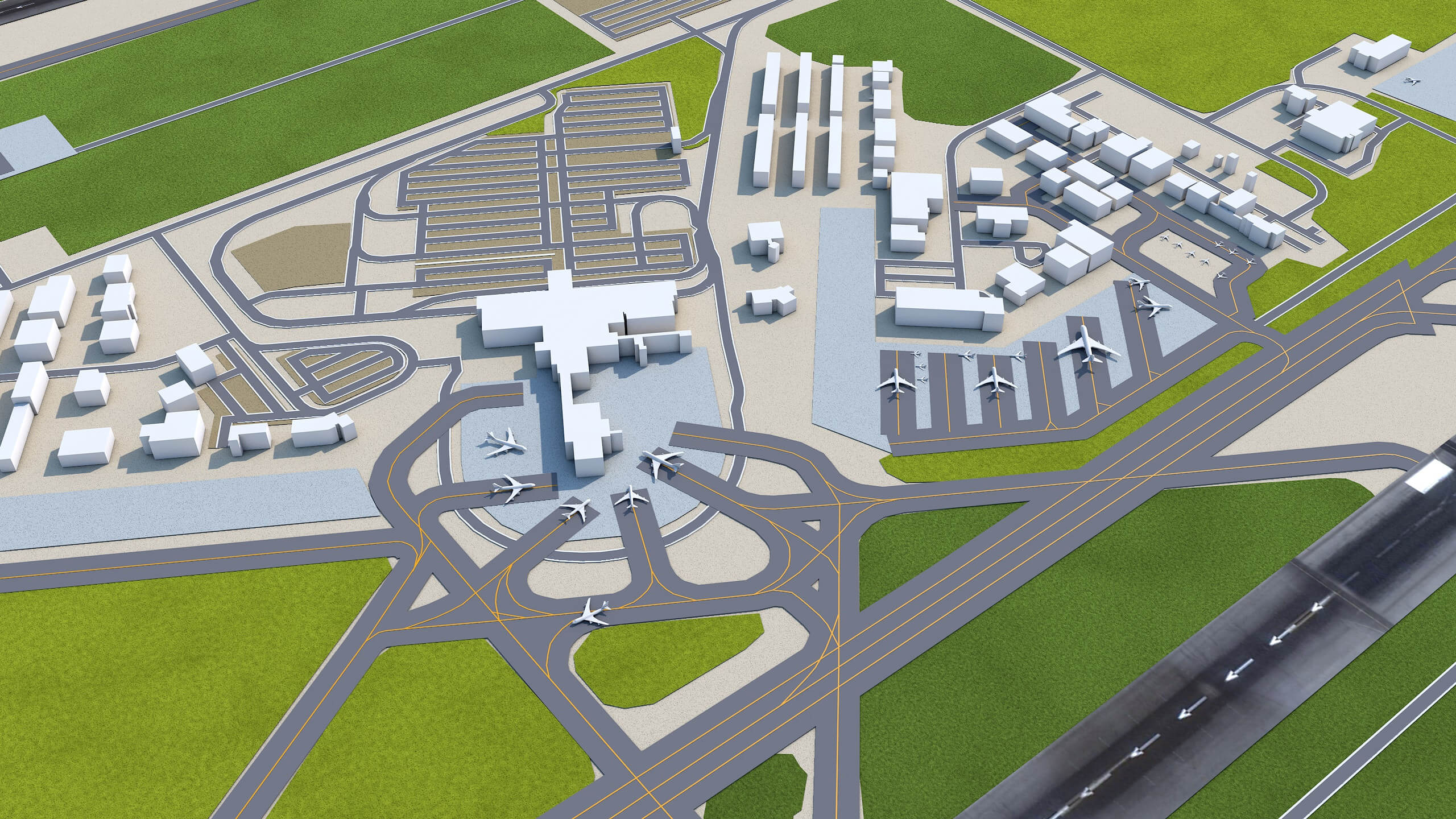 Eugene Airport 3D Model by 3dstudio