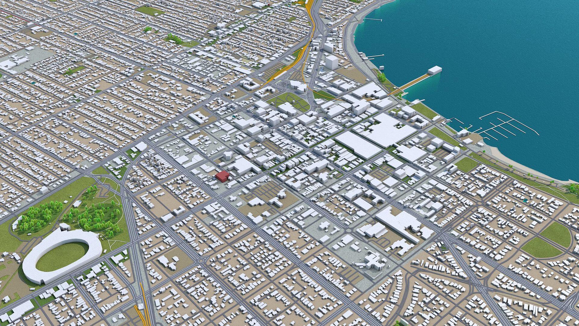 Geelong Australia 30km 3D Model by 3dstudio