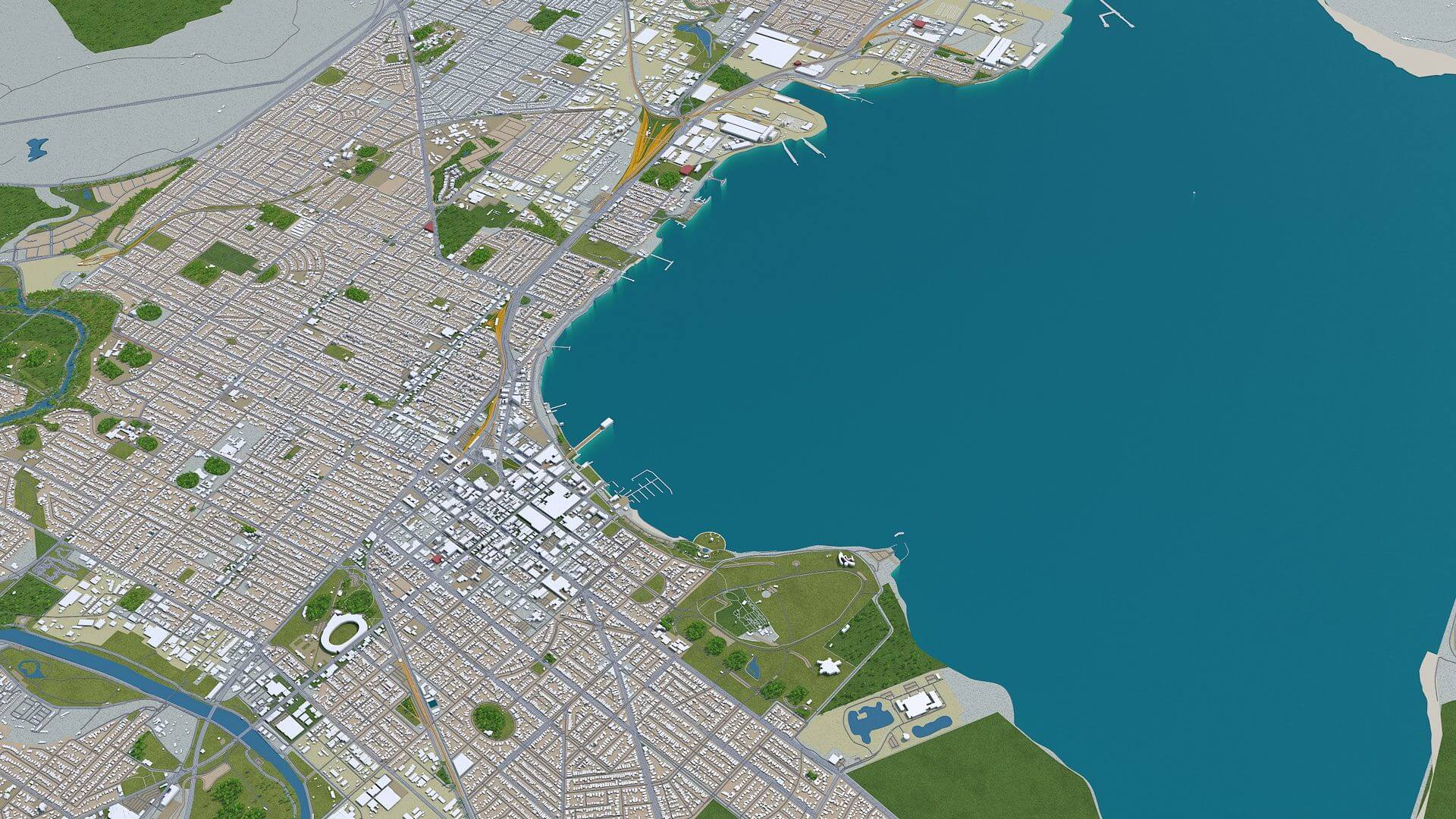 Geelong Australia 30km 3D Model by 3dstudio