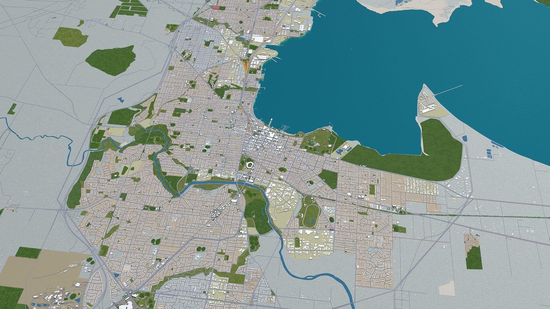 Geelong Australia 30km 3D Model by 3dstudio
