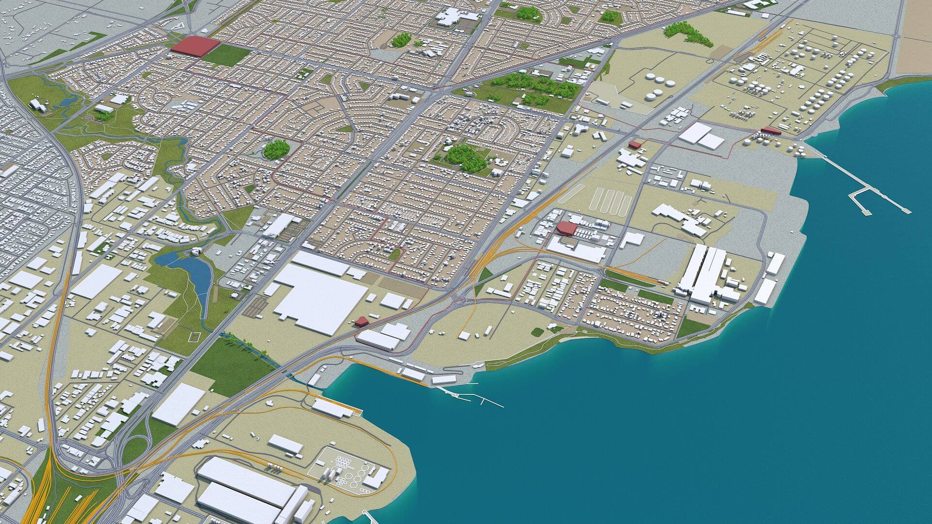 Geelong Australia 30km 3D Model by 3dstudio
