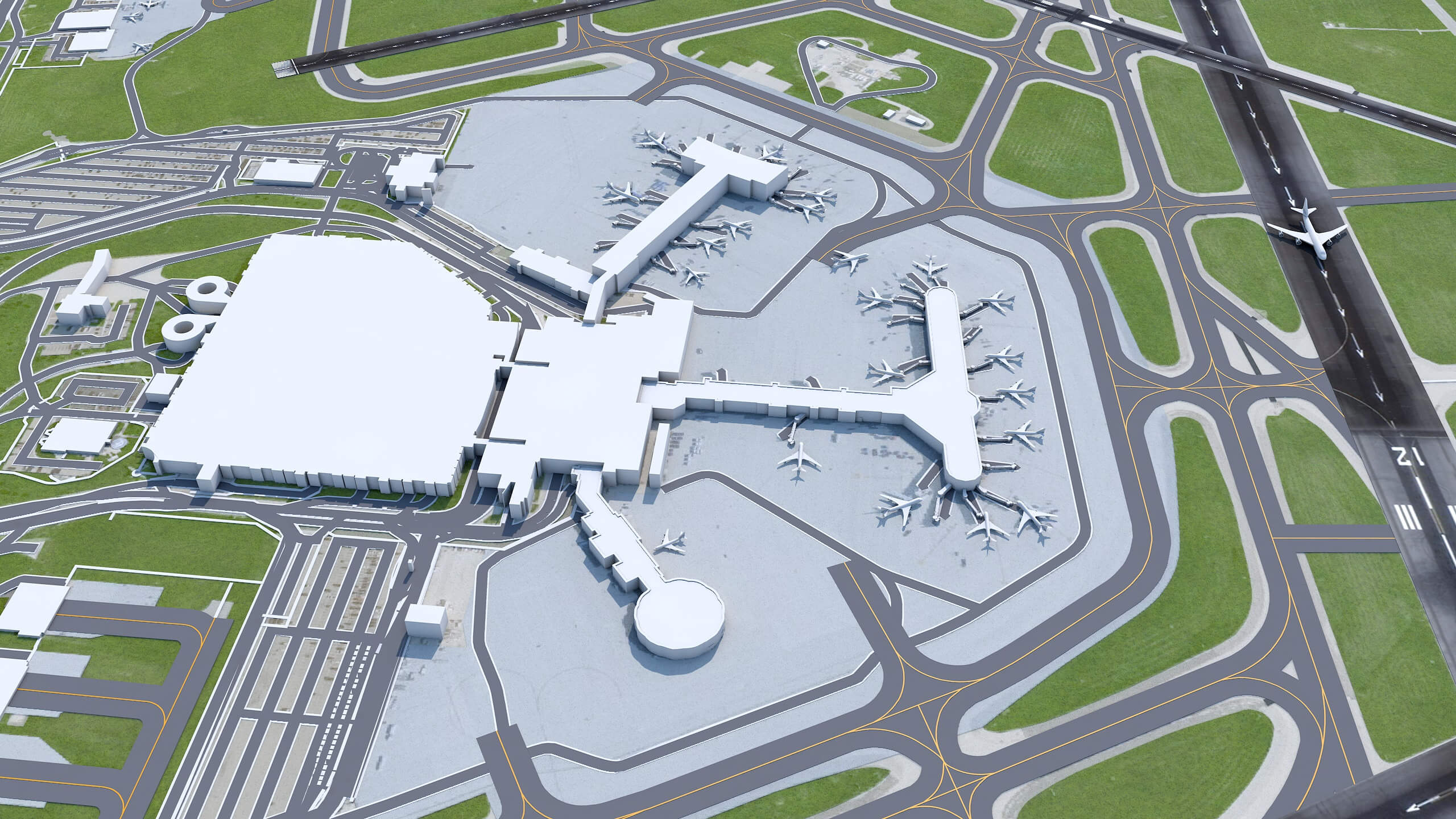 General Mitchell International Airport 3D Model by 3dstudio