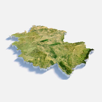 Germany Deutschland Terrain Map - 3D Model by 3dstudio