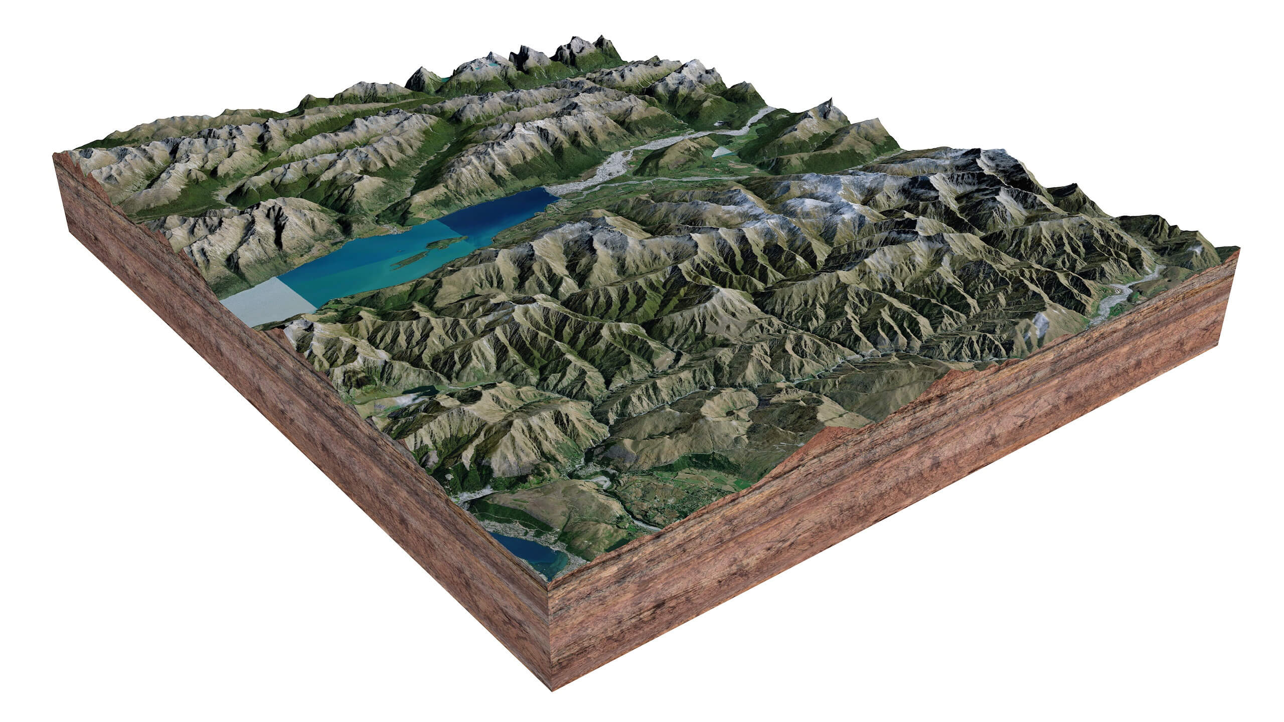 Glenorchy New Zealand Terrain 3D Model by 3dstudio