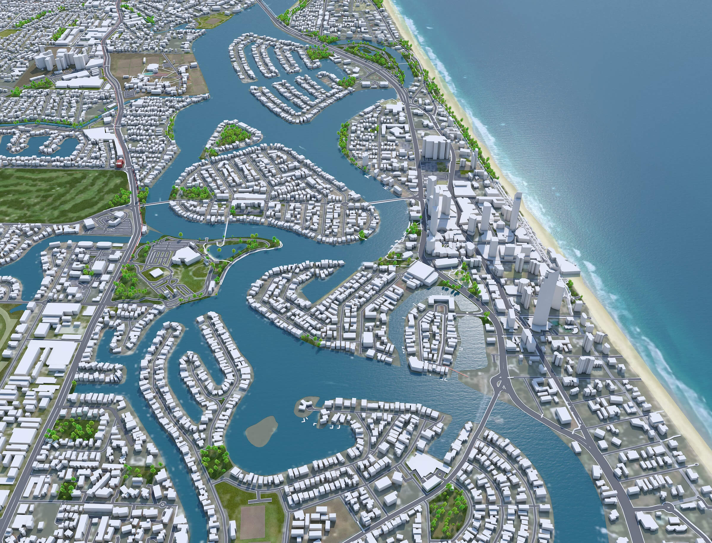 Gold Coast Tweed Heads Australia 80km 3D Model by 3dstudio