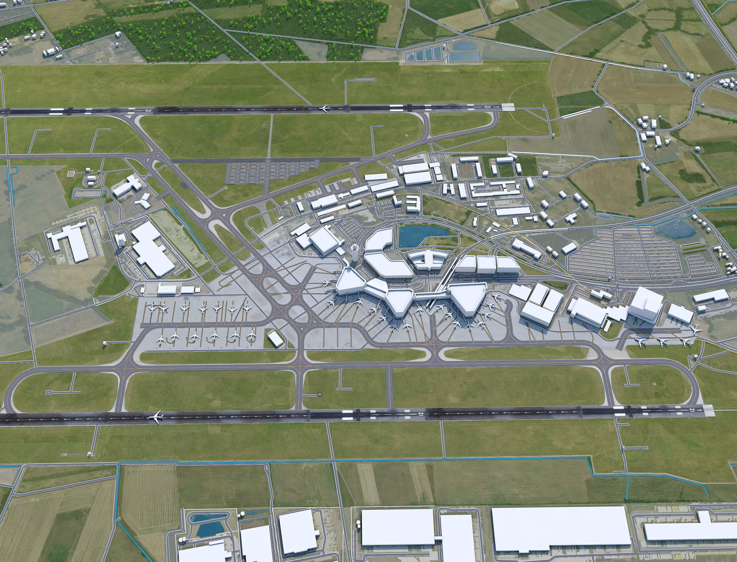 Hannover Airport 3D Model by 3dstudio