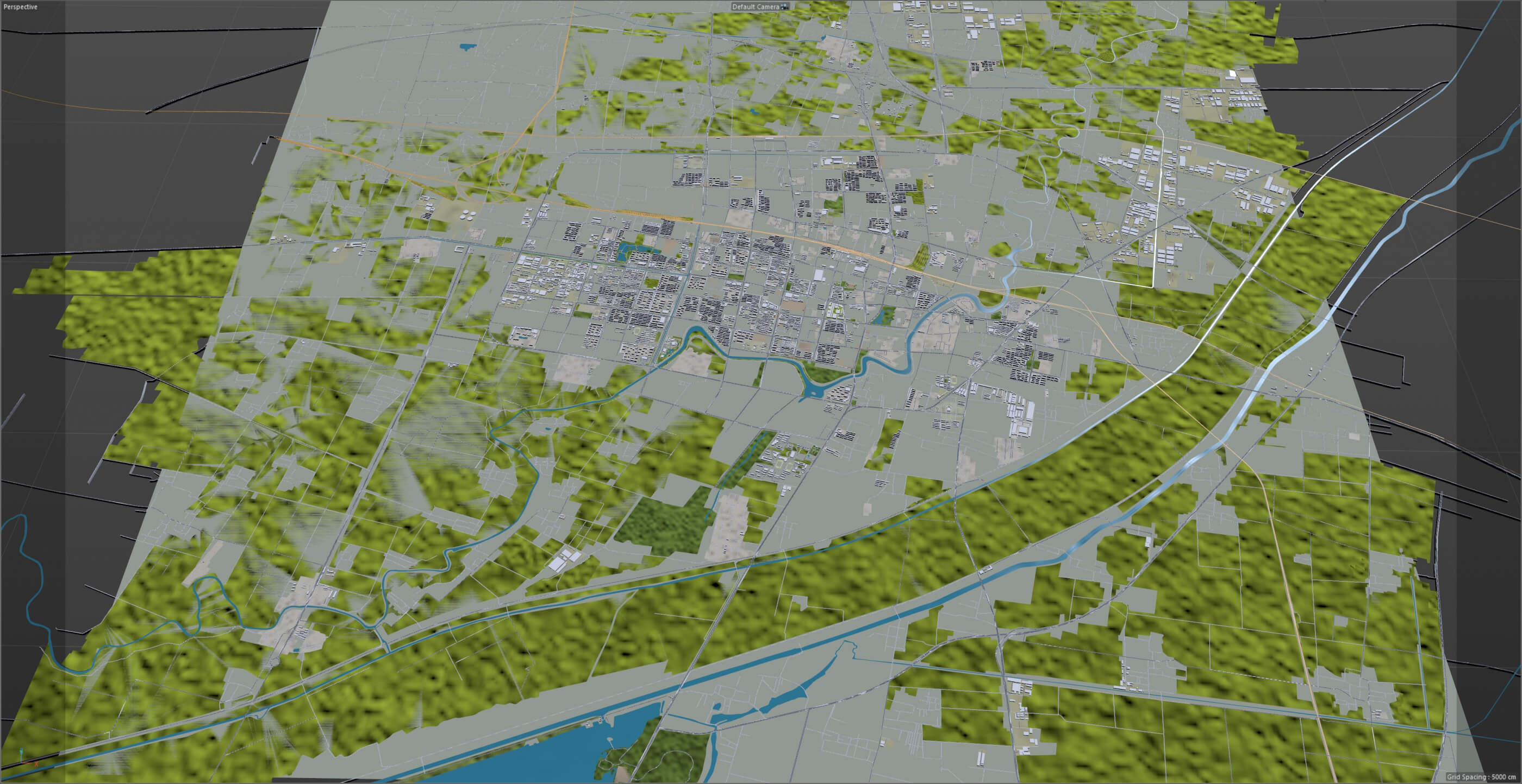 Hengshui City Hebei China 3D Model 25km by 3dstudio
