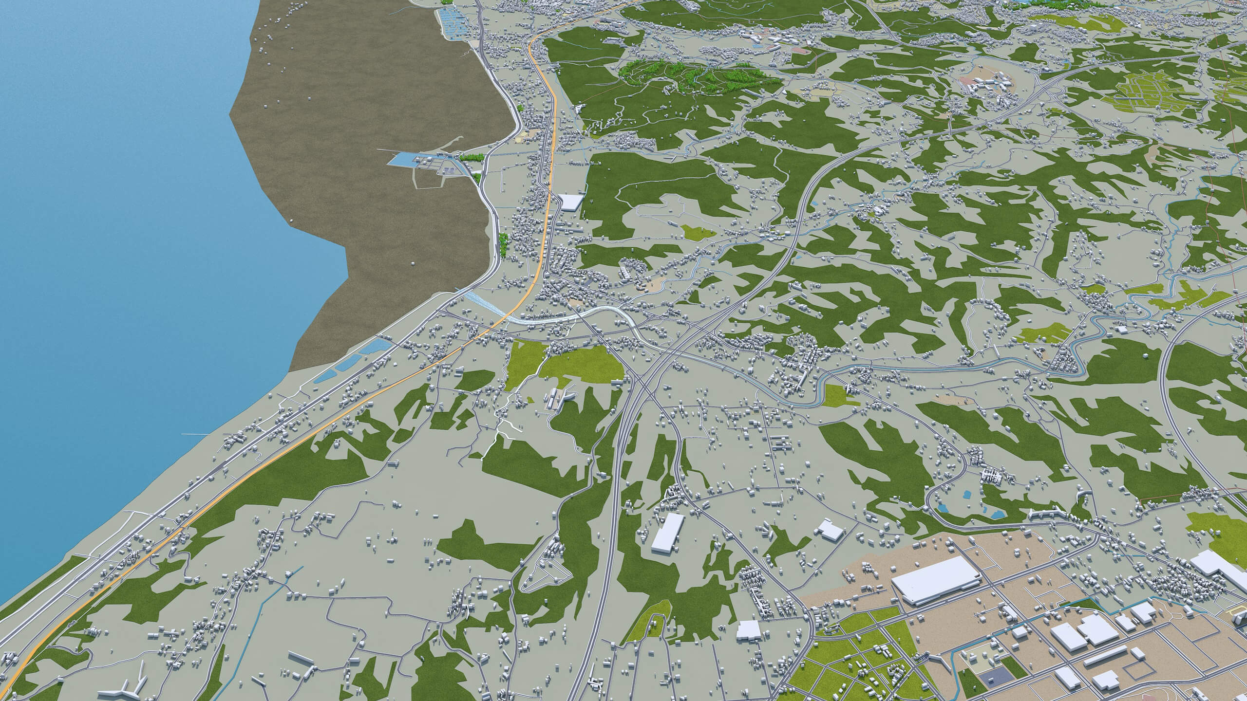 Hsinchu City Taiwan 50km Ai V2 3D Model by 3dstudio