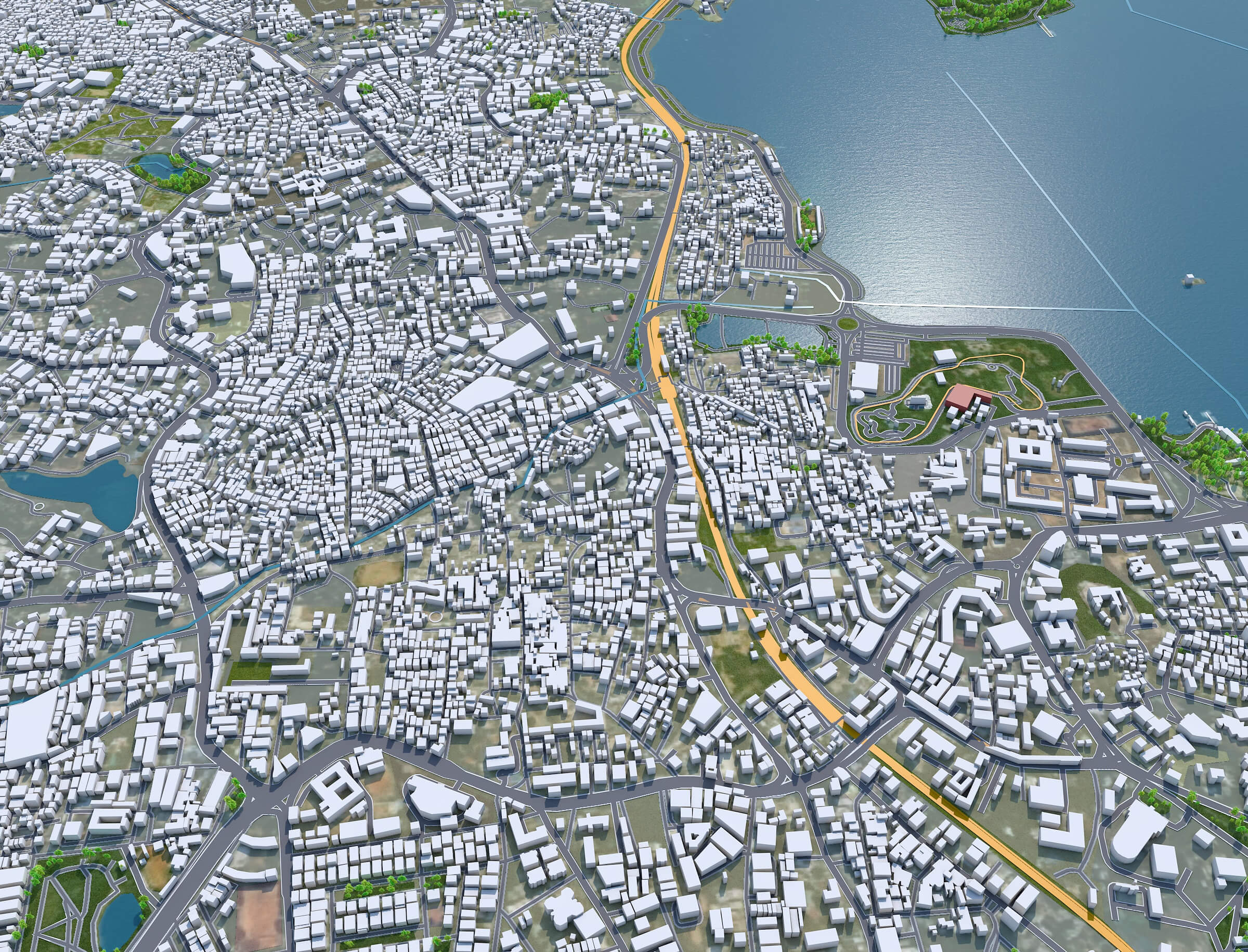 Hyderabad, India 50km 3D Model by 3dstudio