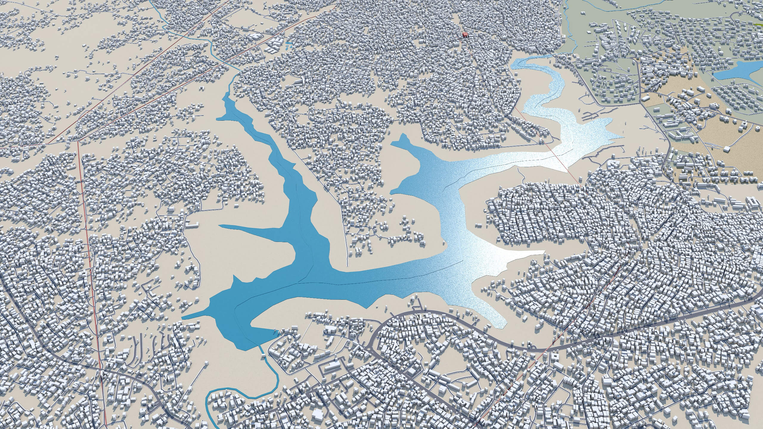 Ibadan City Nigeria 3D Model 40km by 3dstudio