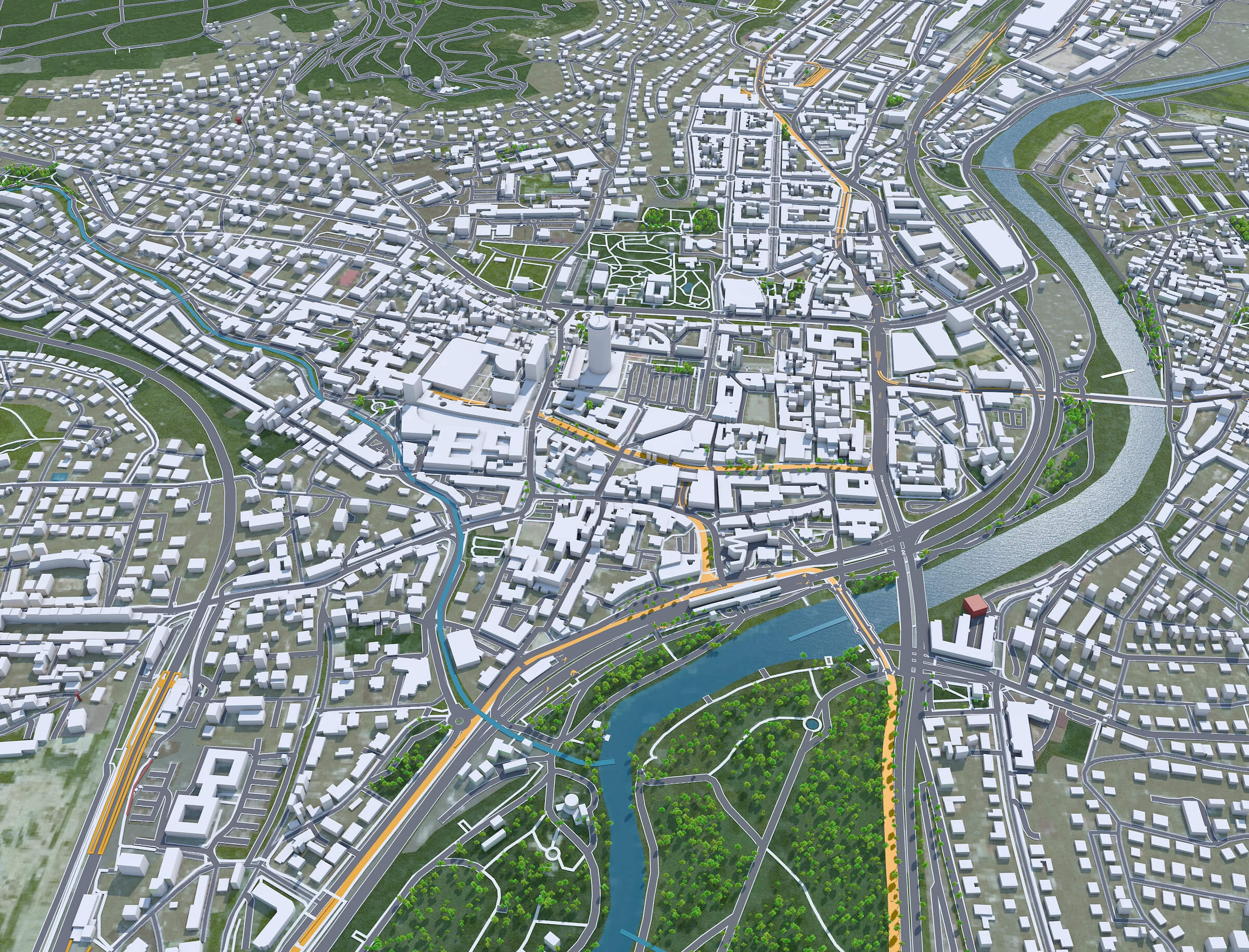 Jena City Germany 30km - 3D Model by 3dstudio