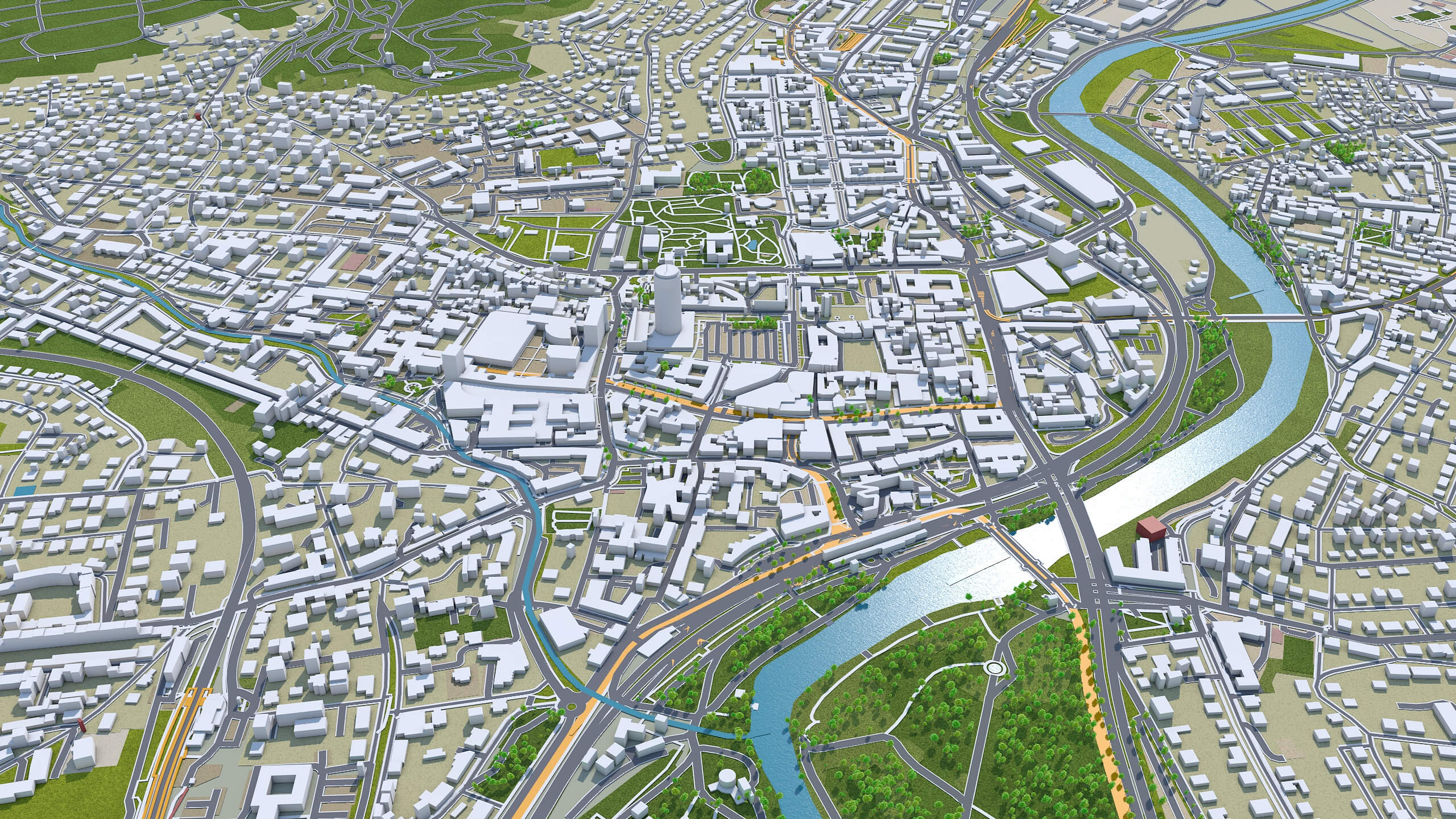 Jena City Germany 30km - 3D Model by 3dstudio