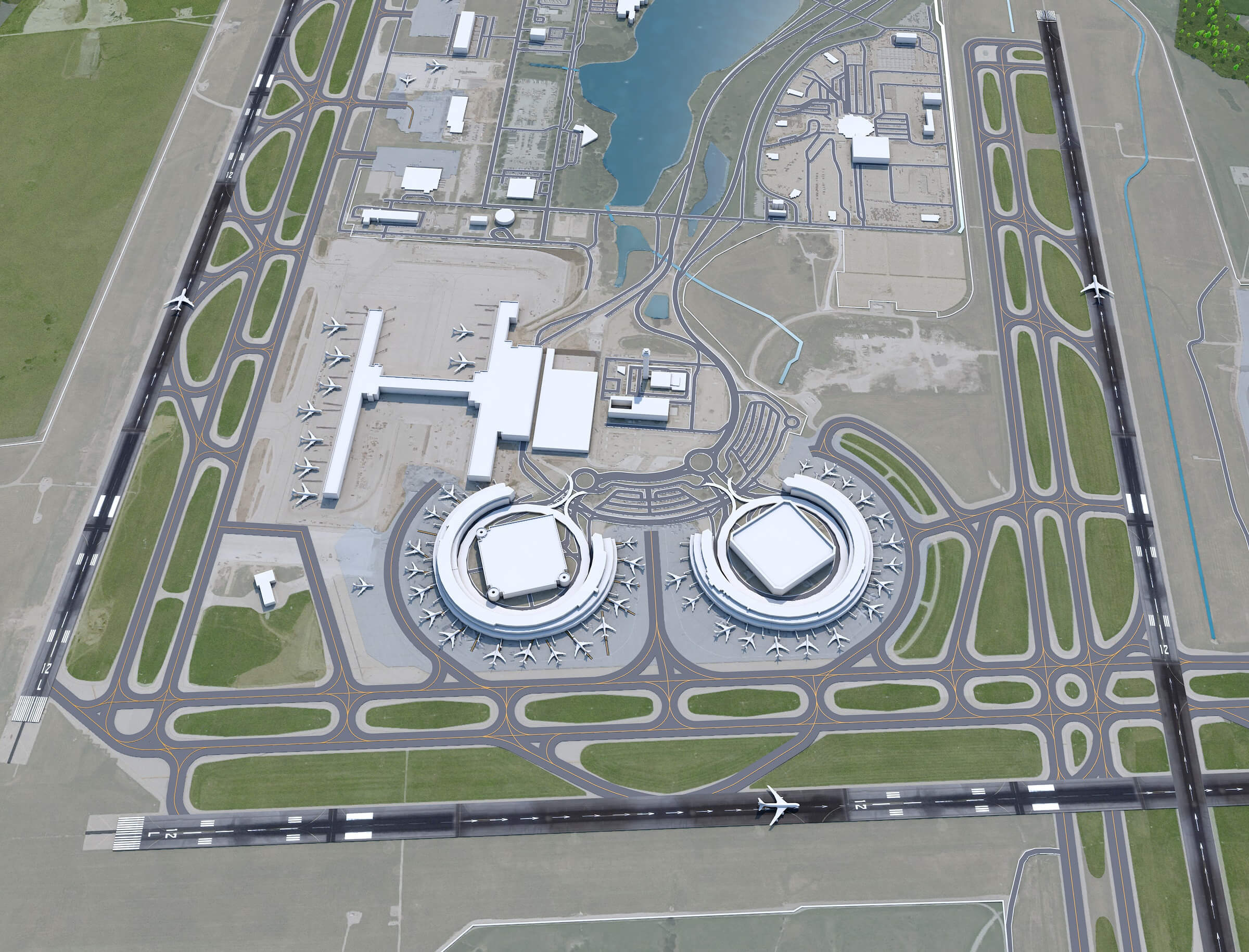 Kansas City Airport 3D Model by 3dstudio