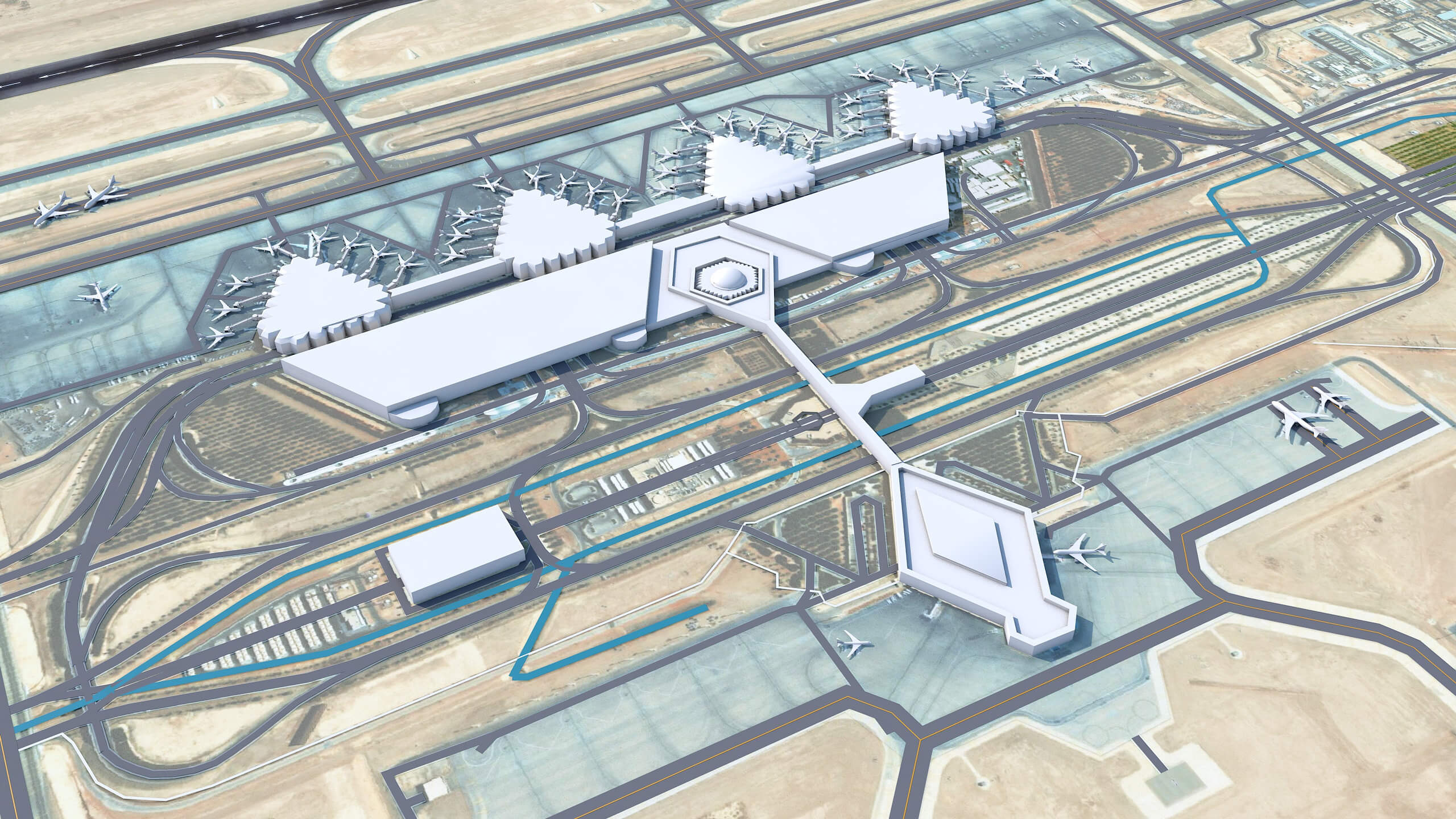 King Khalid International Airport 3D Model by 3dstudio