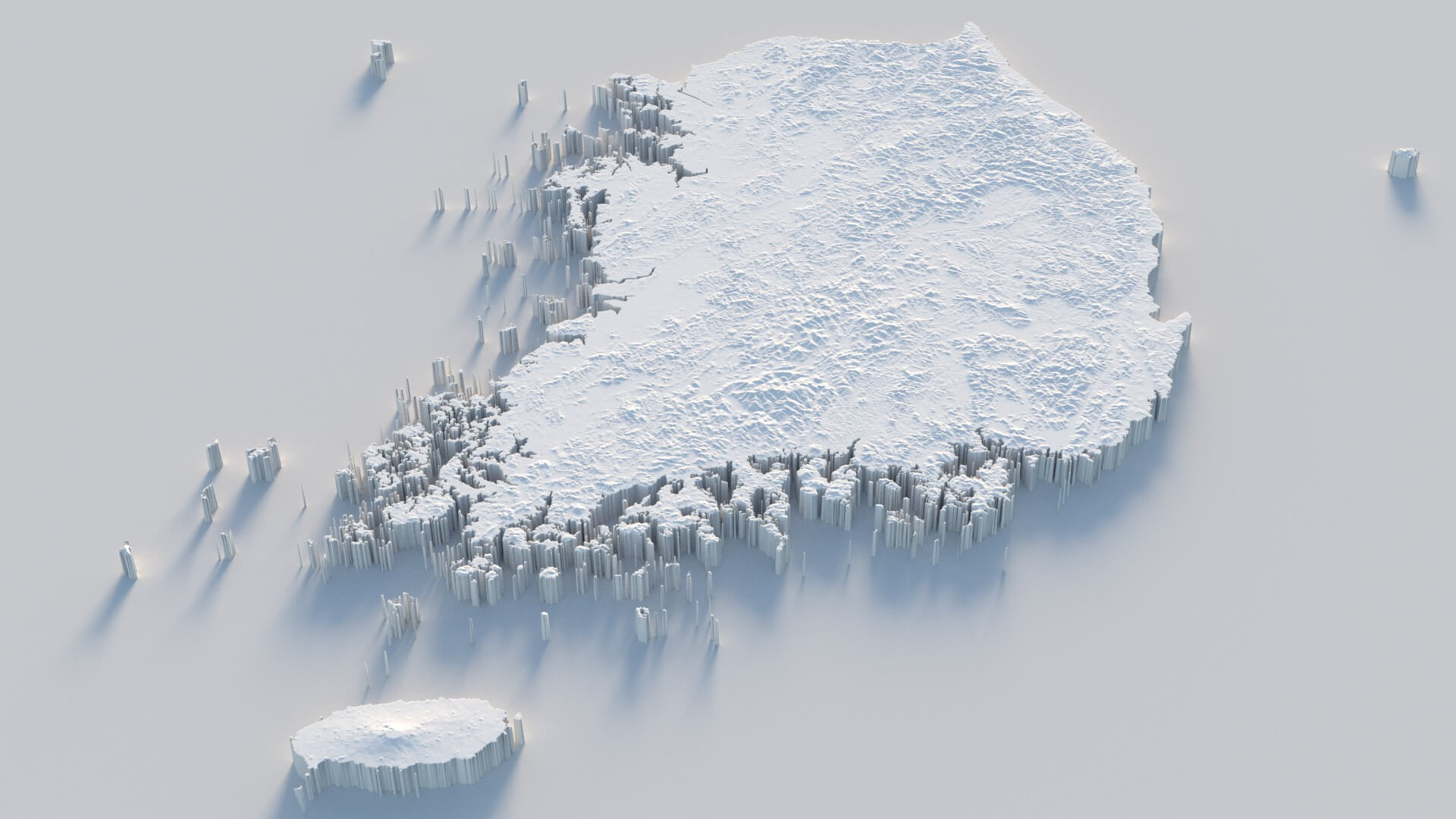 Korea ROK Terrain Map - 3D Model by 3dstudio