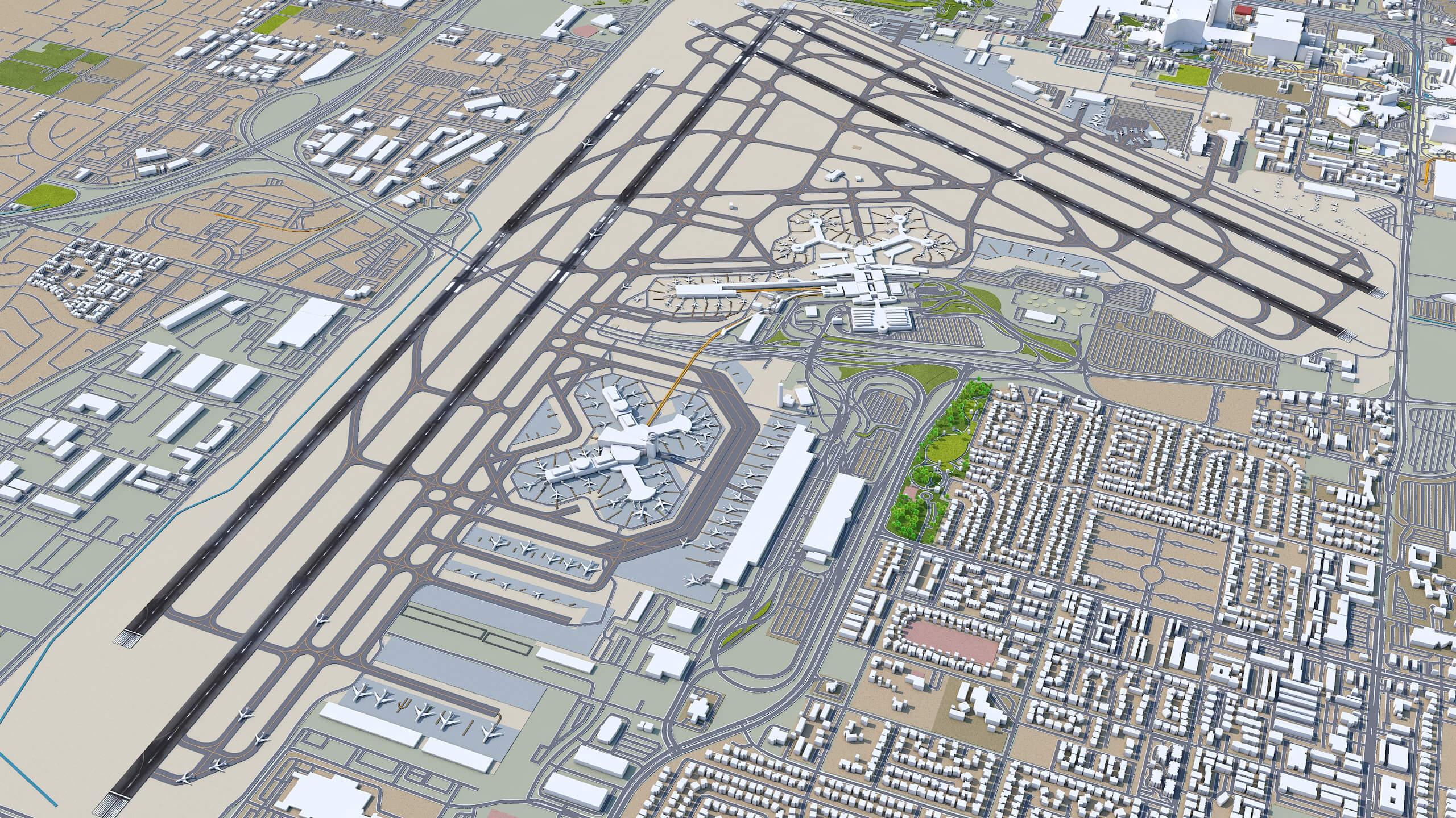 Las Vegas McCarran Airport 3D Model by 3dstudio