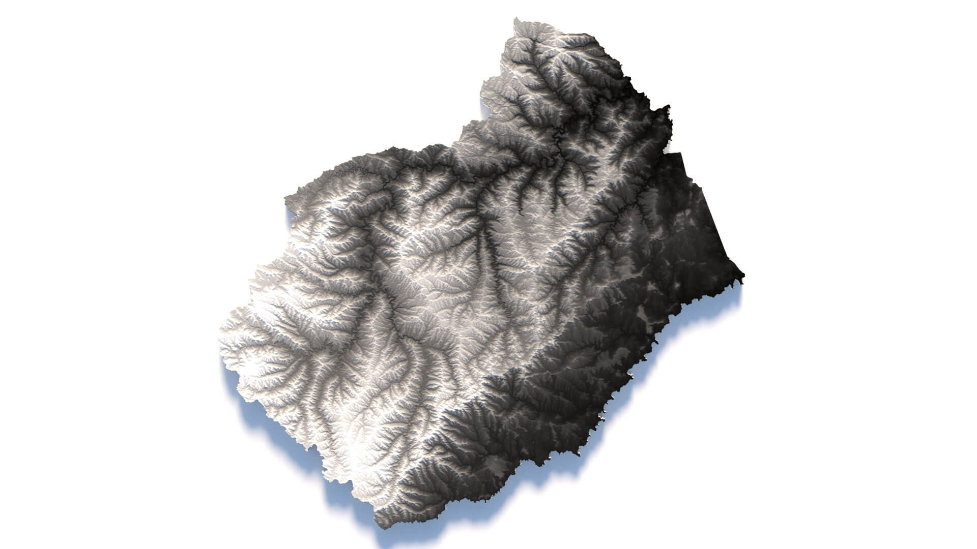 Lesotho Terrain Map - 3D Model by 3dstudio