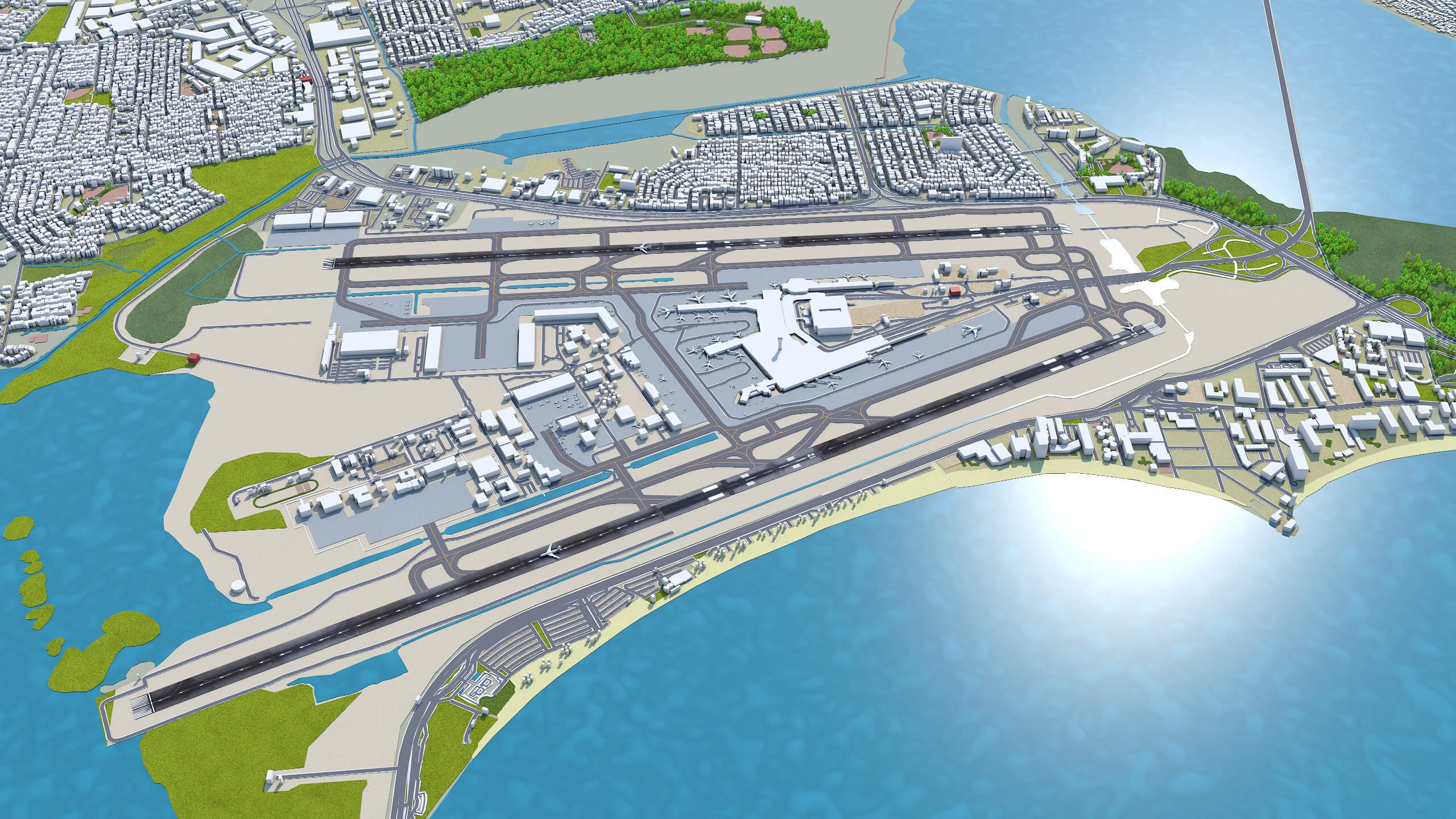 Luis Munoz Marin International Airport 3D Model by 3dstudio