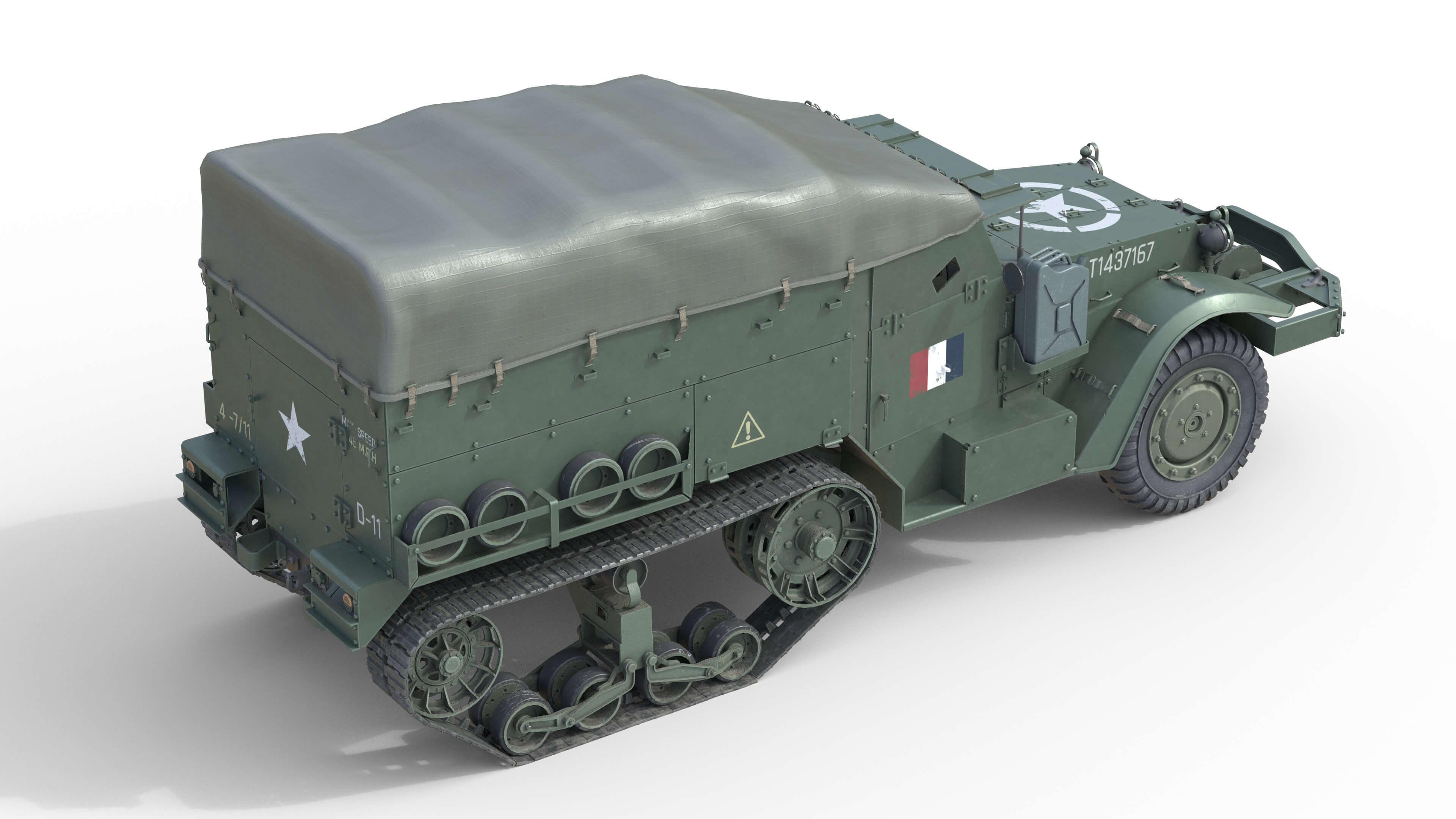 M5 Half Track Carrier 3D Model By 3dstudio