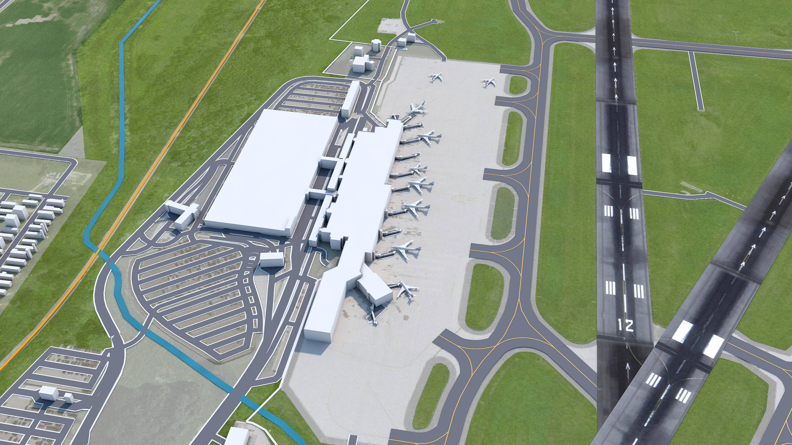 Madison Dane County Airport 3D Model by 3dstudio
