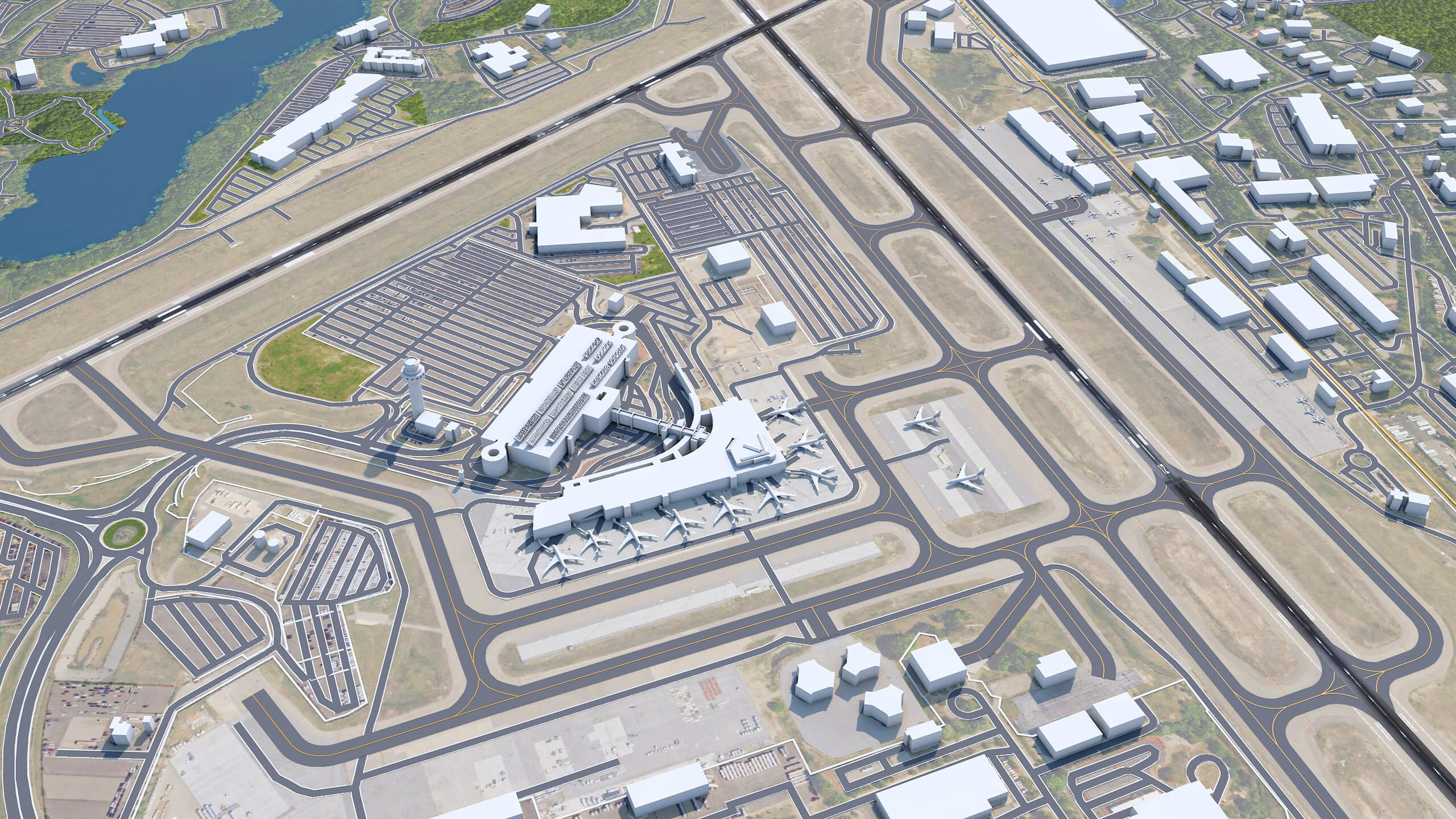 ManchesterBoston Regional Airport 3D Model by 3dstudio