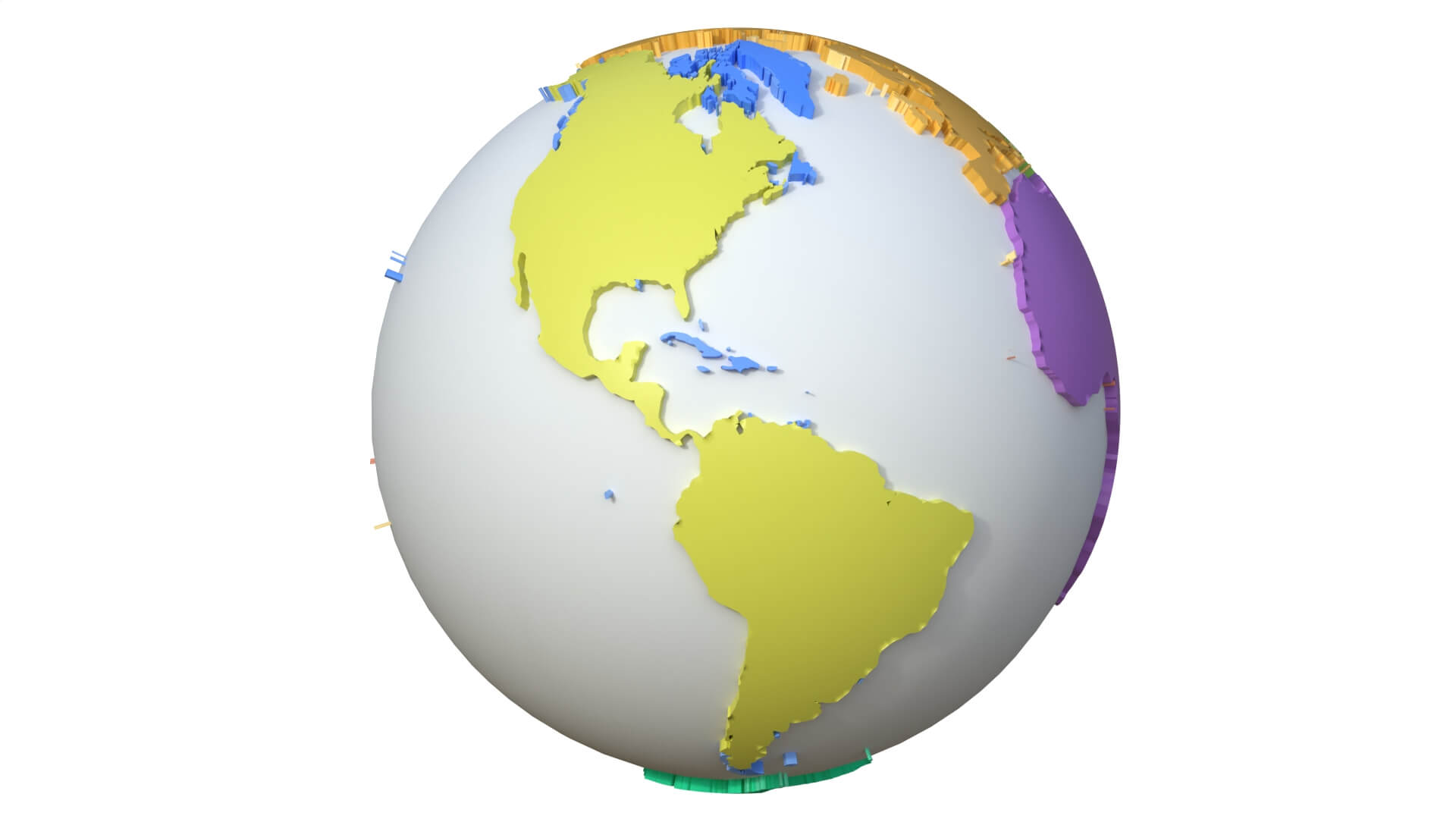 Map Continents Globe - 3D Model by 3dstudio