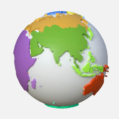 Map Continents Globe - 3D Model by 3dstudio