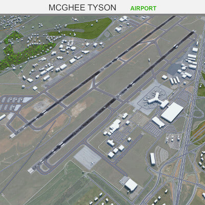 Mcghee Tyson Airport Knoxville 3D Model 10km by 3dstudio