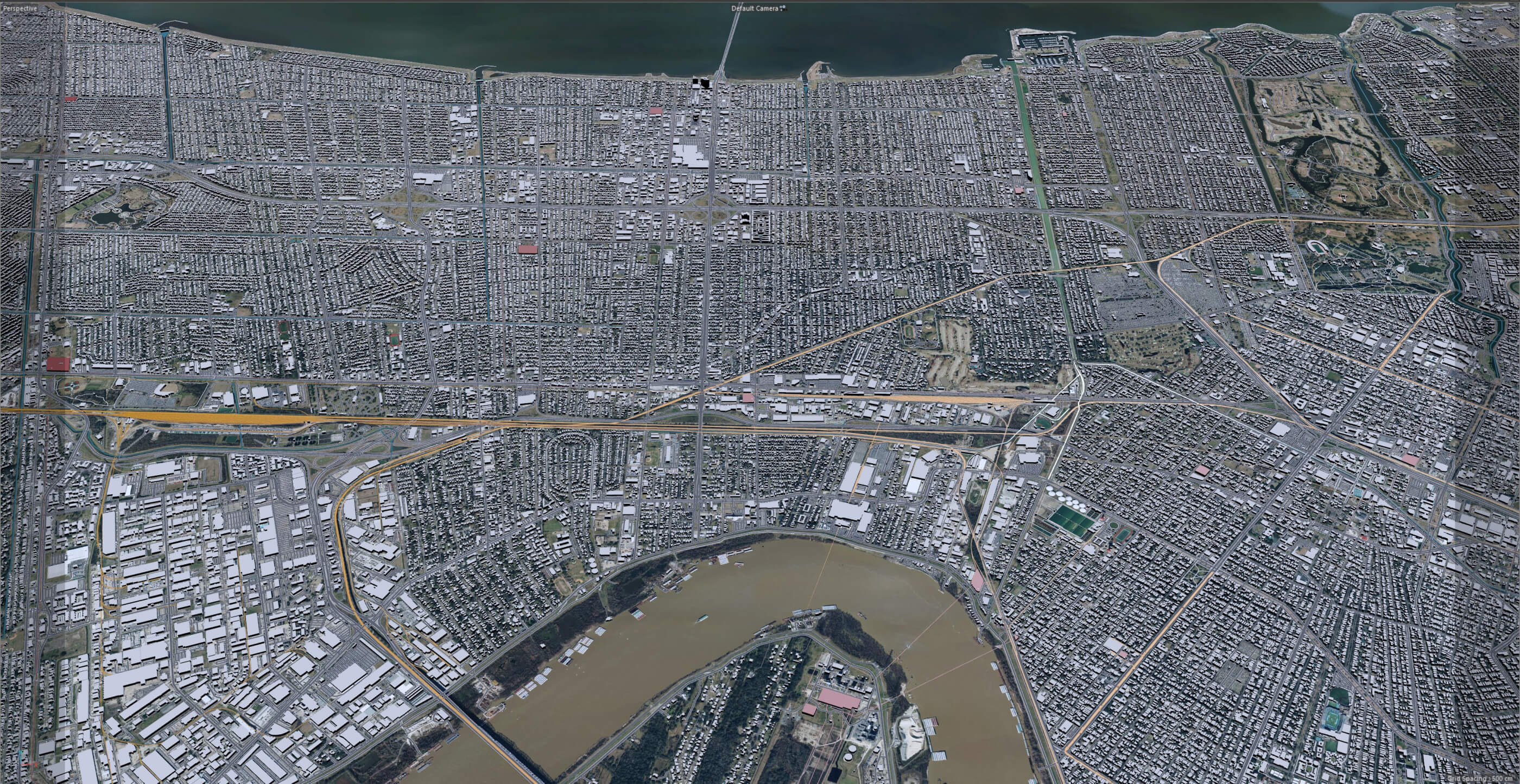 Metairie City Louisiana USA 3D Model 30km by 3dstudio