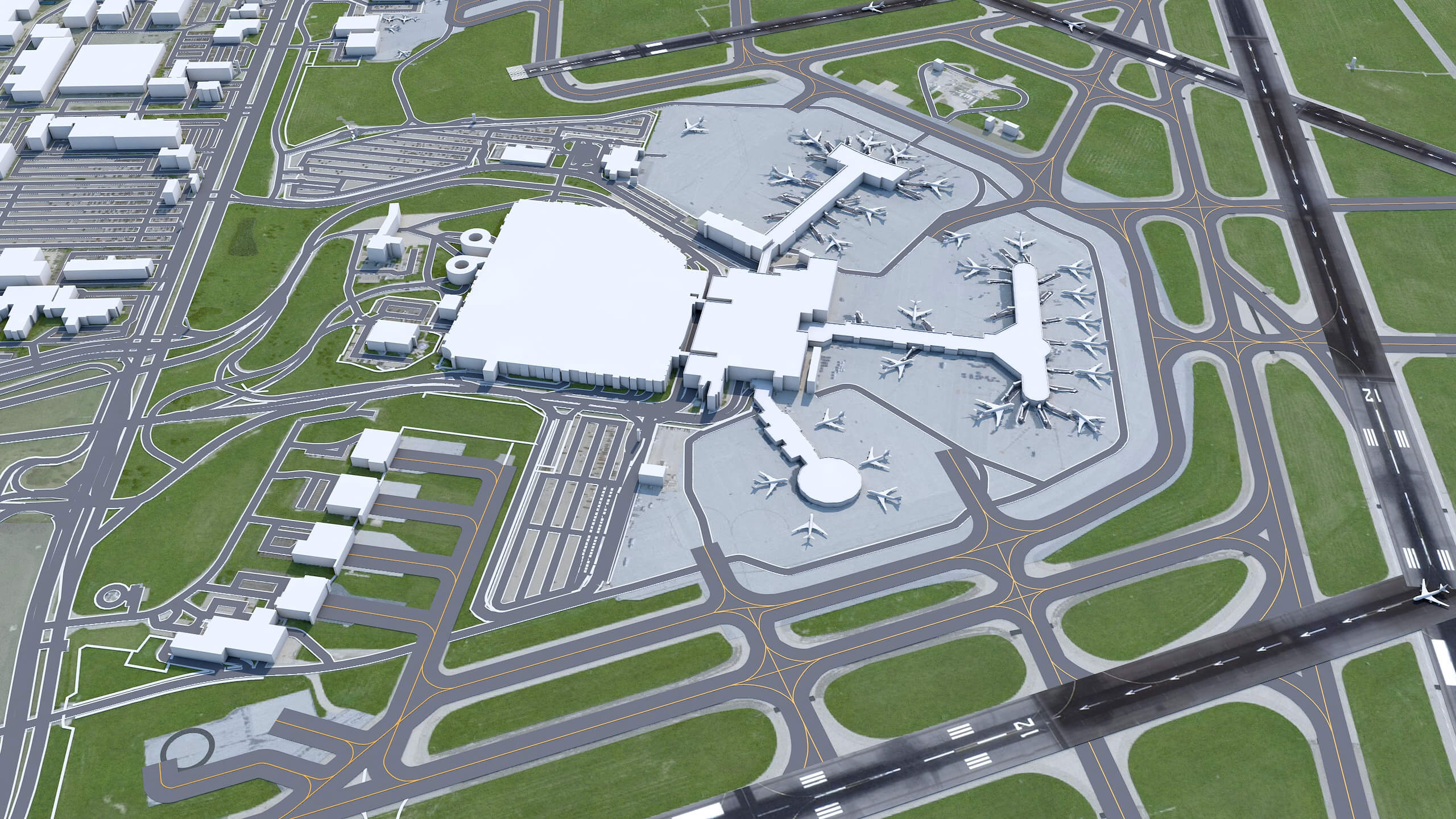 Milwaukee Mitchell Airport 3D Model by 3dstudio