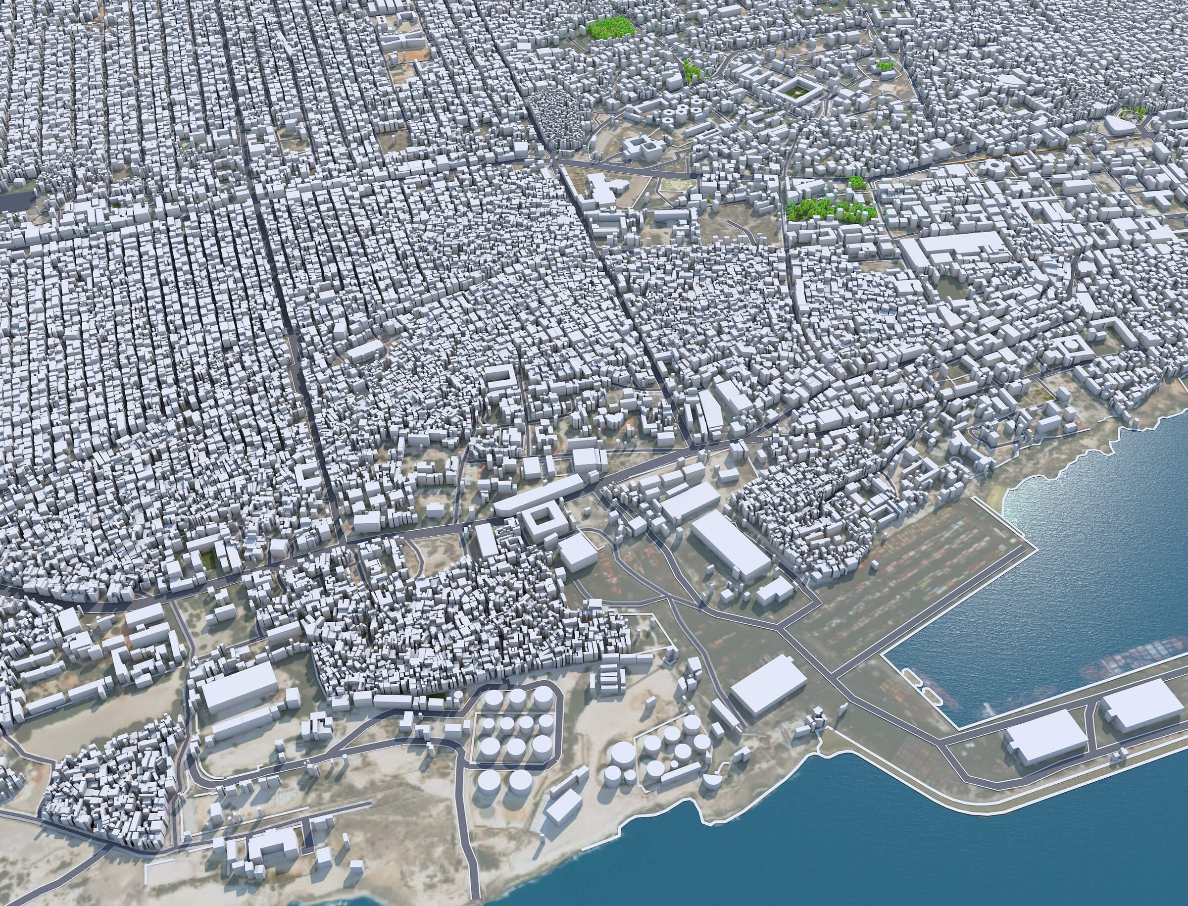 Mogadishu city somalia 3d model 35km by 3dstudio