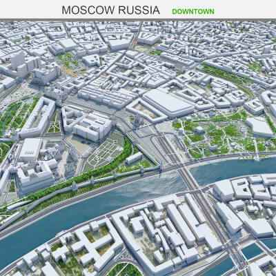 Moscow Downtown City Russia 12km - 3D Model by 3dstudio