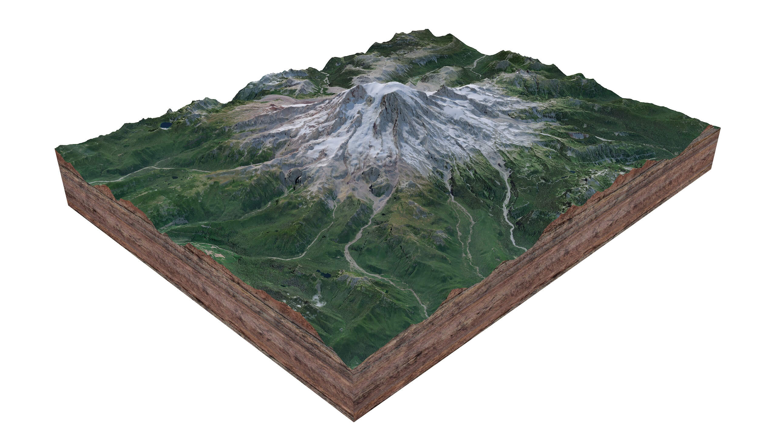 Mount Rainier Washington USA Terrain 3D Model by 3dstudio